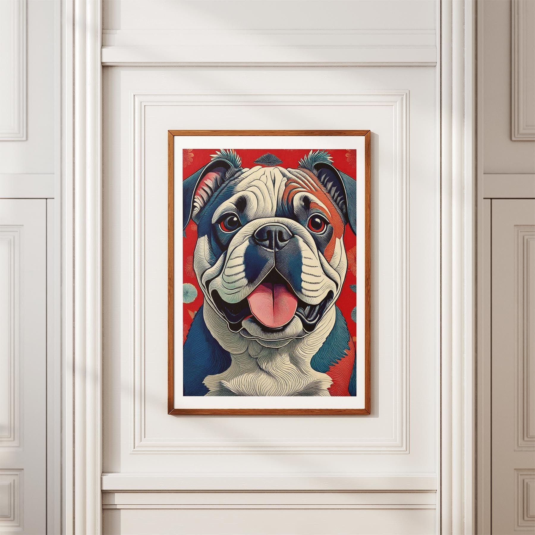 Bulldog Hokusai Japanese Inspired Dog Series image 3