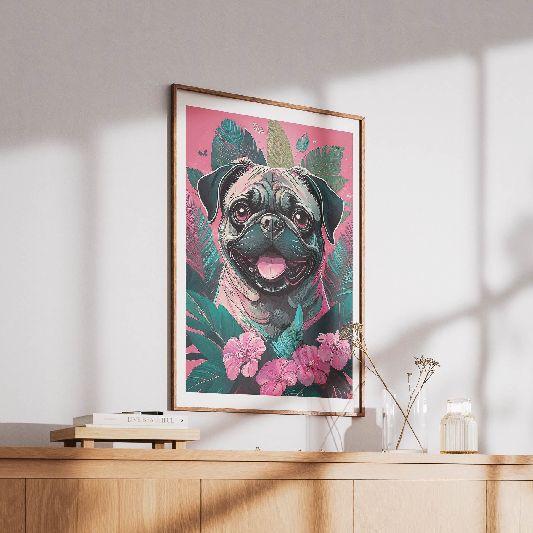 Pug Copy Flowery Dog image 6