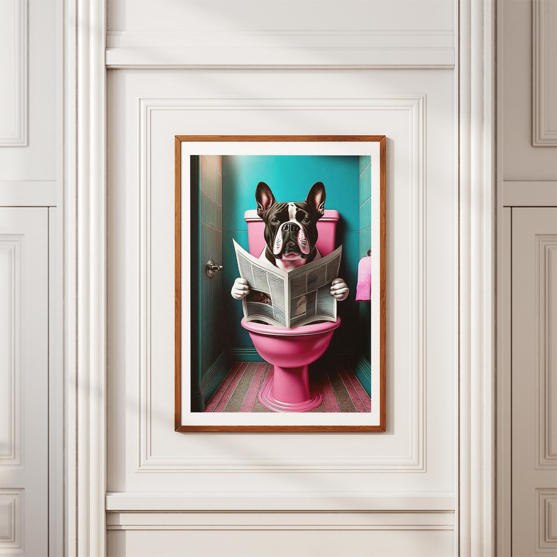 Bullmastiff Toilet Dogs PInk and Turquise image 3