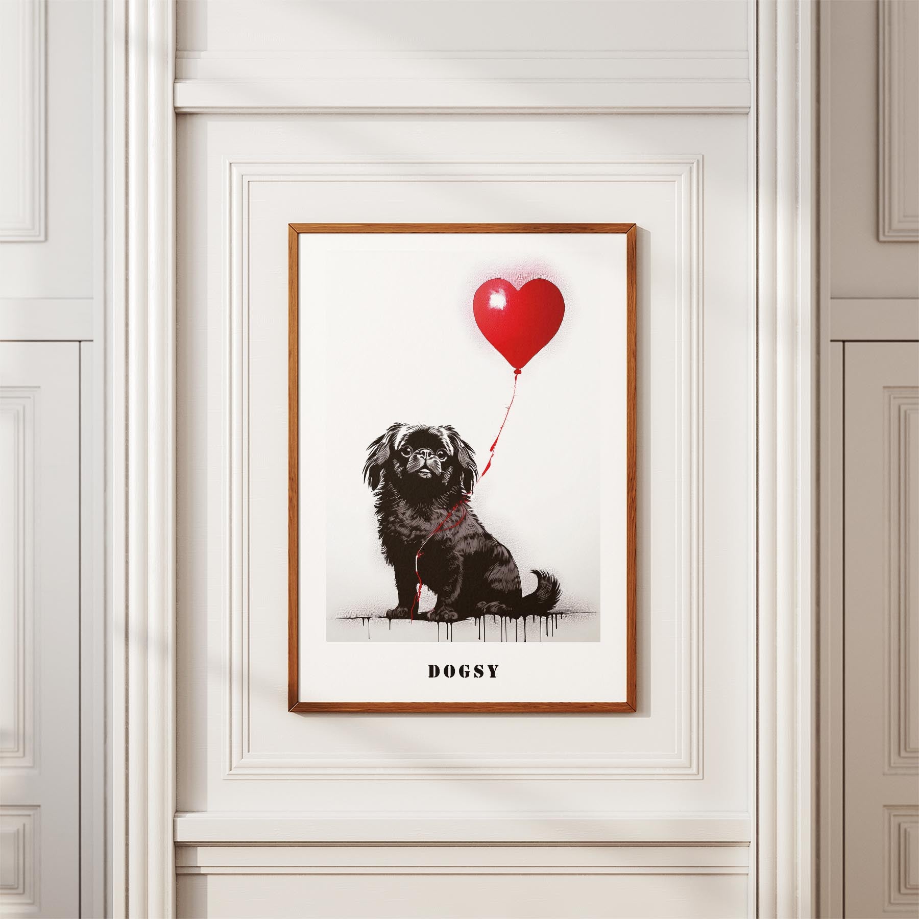 Pekingese DOGSY Series inspired by the Art of Banksy with text Dogsy image 3