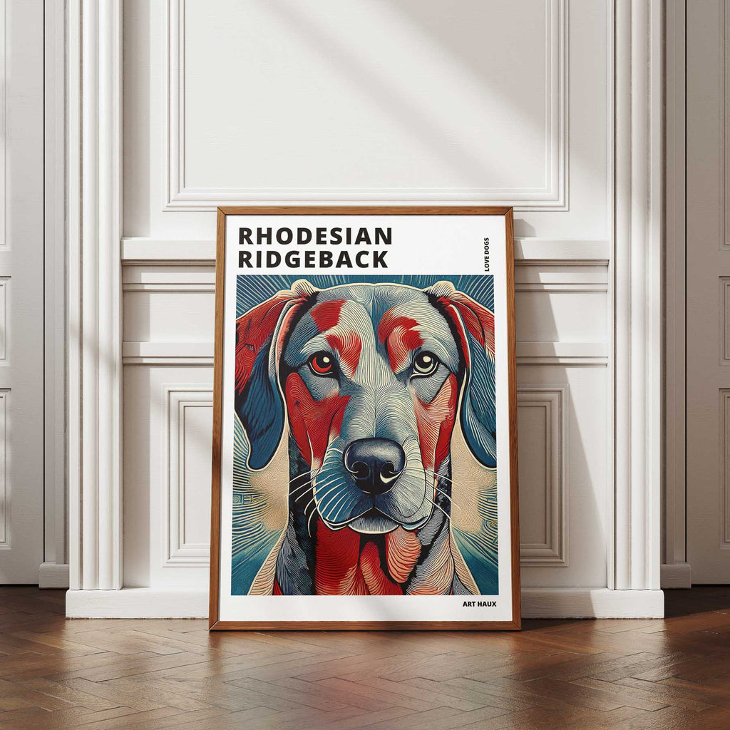 Rhoedesian Ridgeback Hokusai Japanese Inspired Dog Series with Text image 4