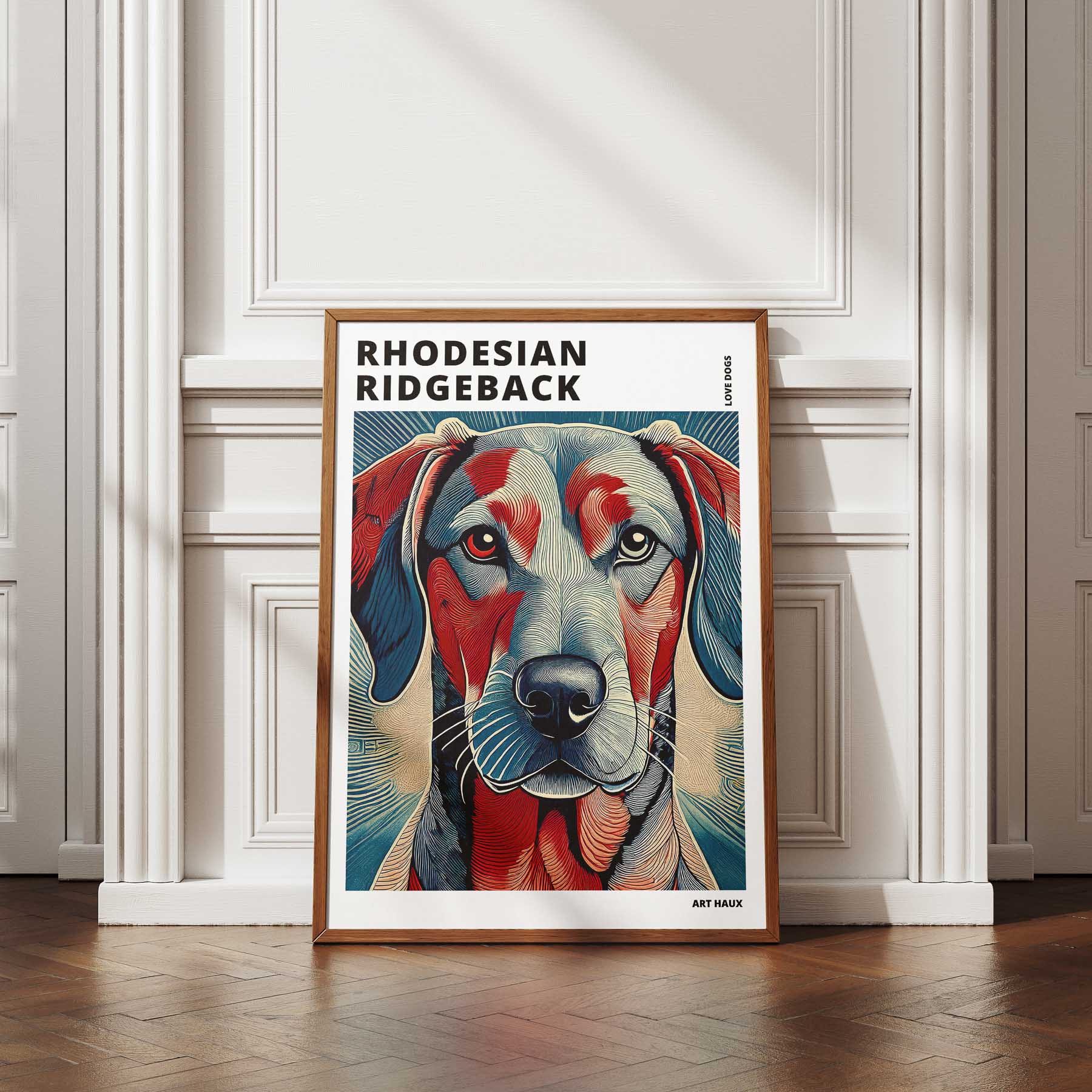 Rhoedesian Ridgeback Hokusai Japanese Inspired Dog Series with Text image 4