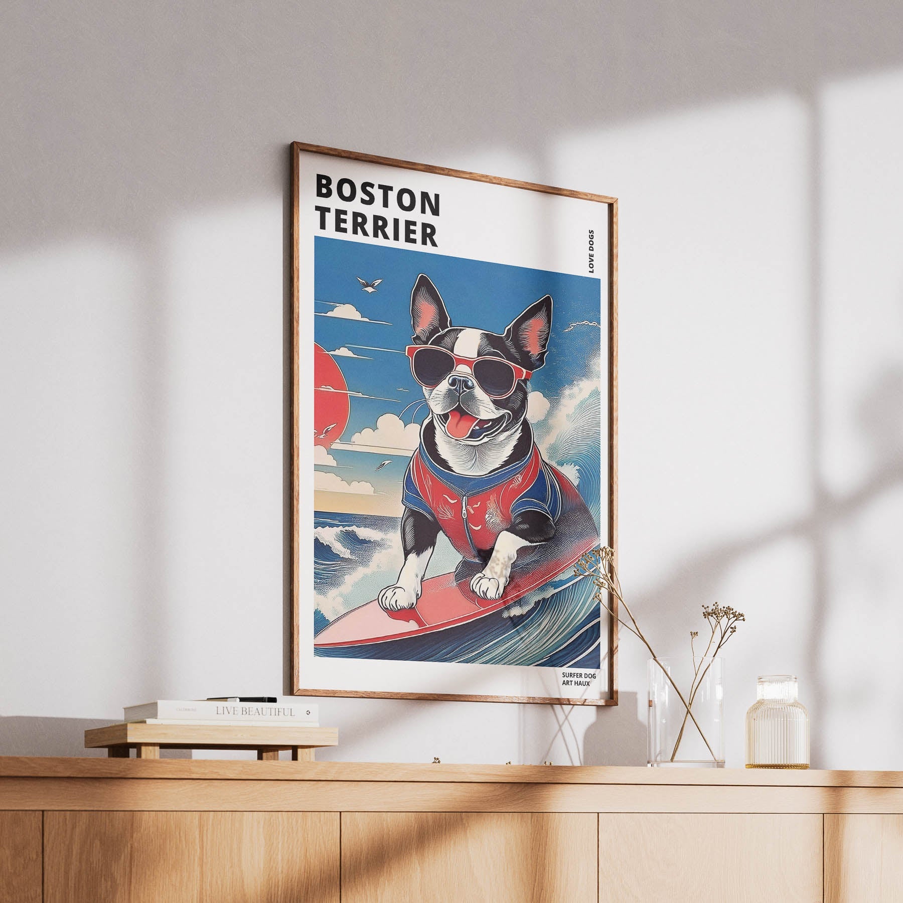 Boston Terrier Hokosai Surfer Dogs 1 image 6