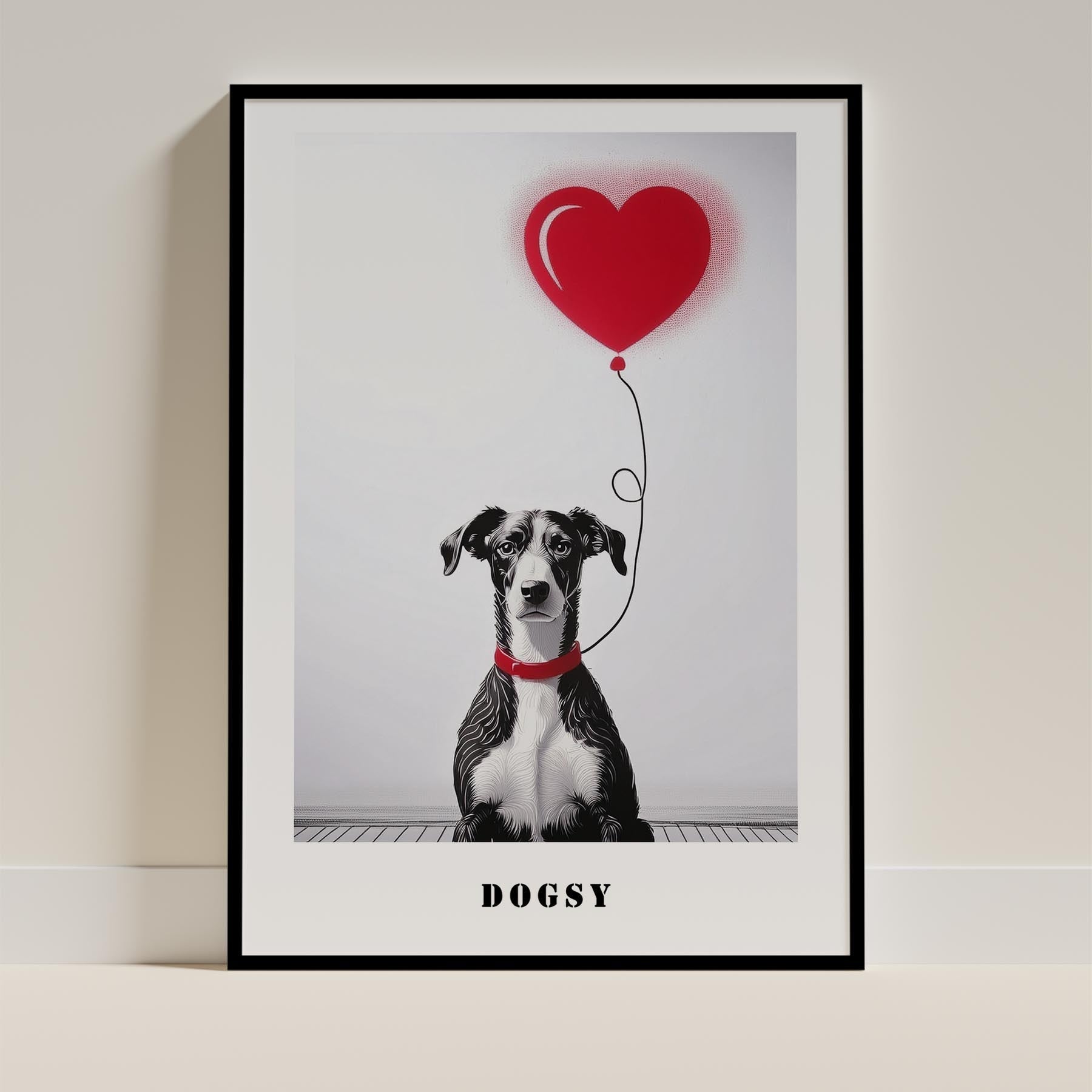 Whippet DOGSY Series inspired by the Art of Banksy with text Dogsy image 12
