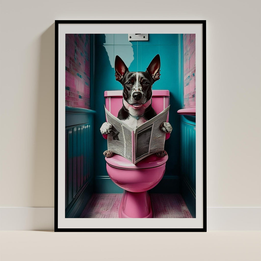 Cattle Dog Toilet Dogs PInk and Turquise image 0