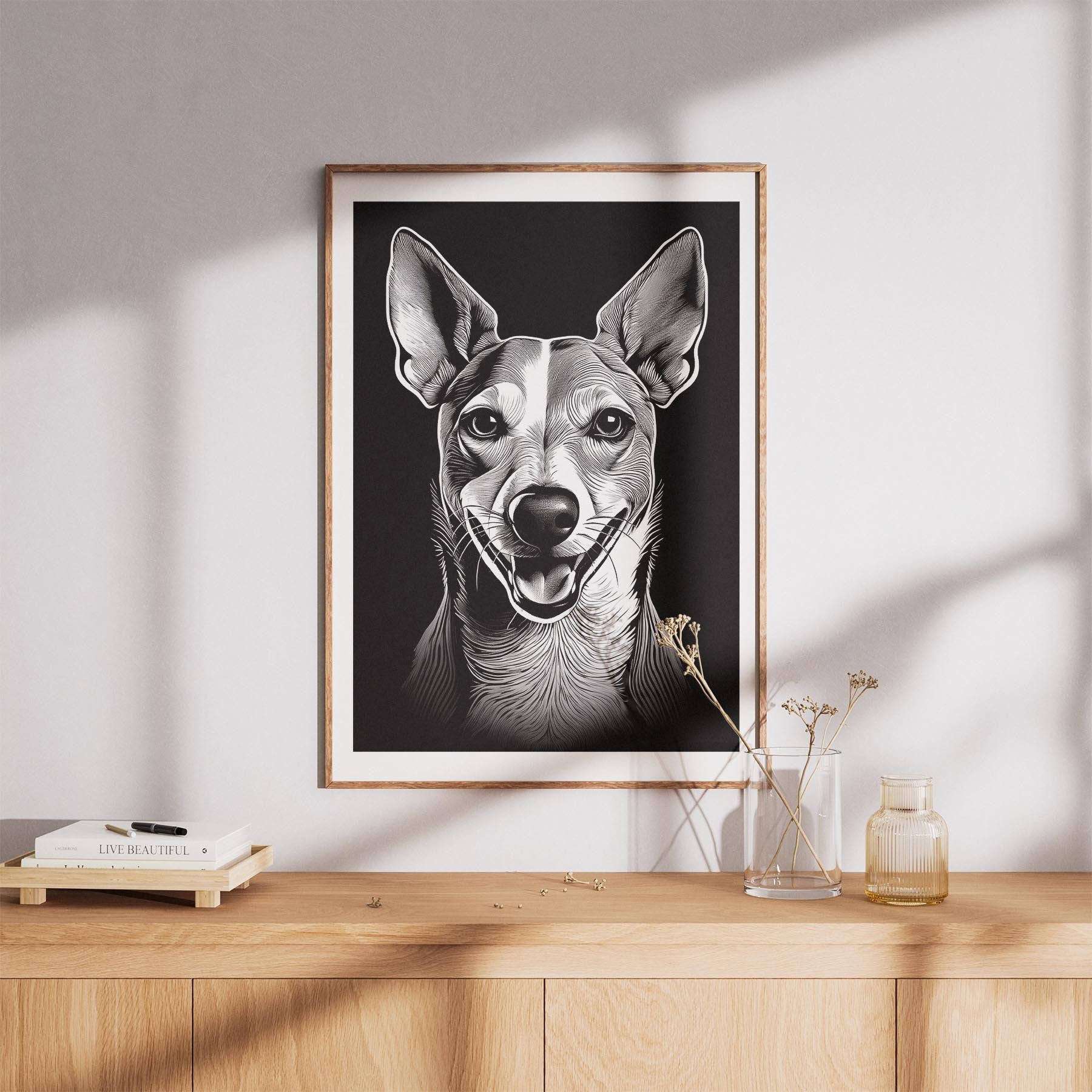 Whippet Line Dog Series in Black and White image 8