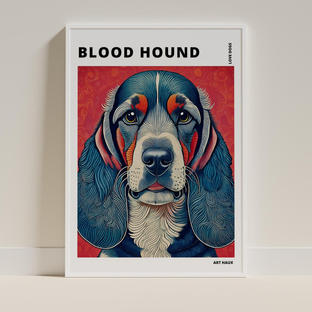 Bloodhound Hokusai Japanese Inspired Dog Series with Text image 8