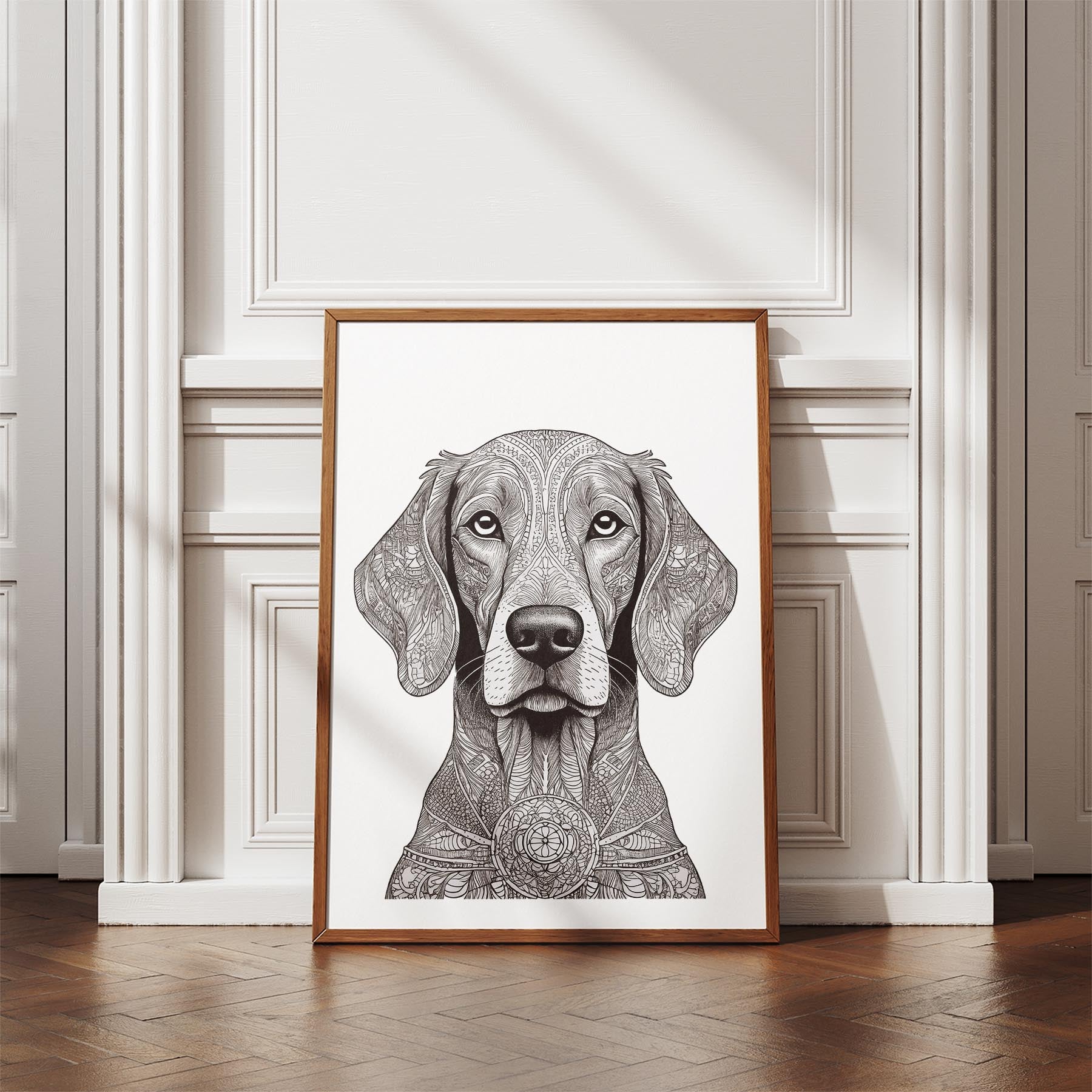 Irish Setter Mandala Black and White Dog Series image 4