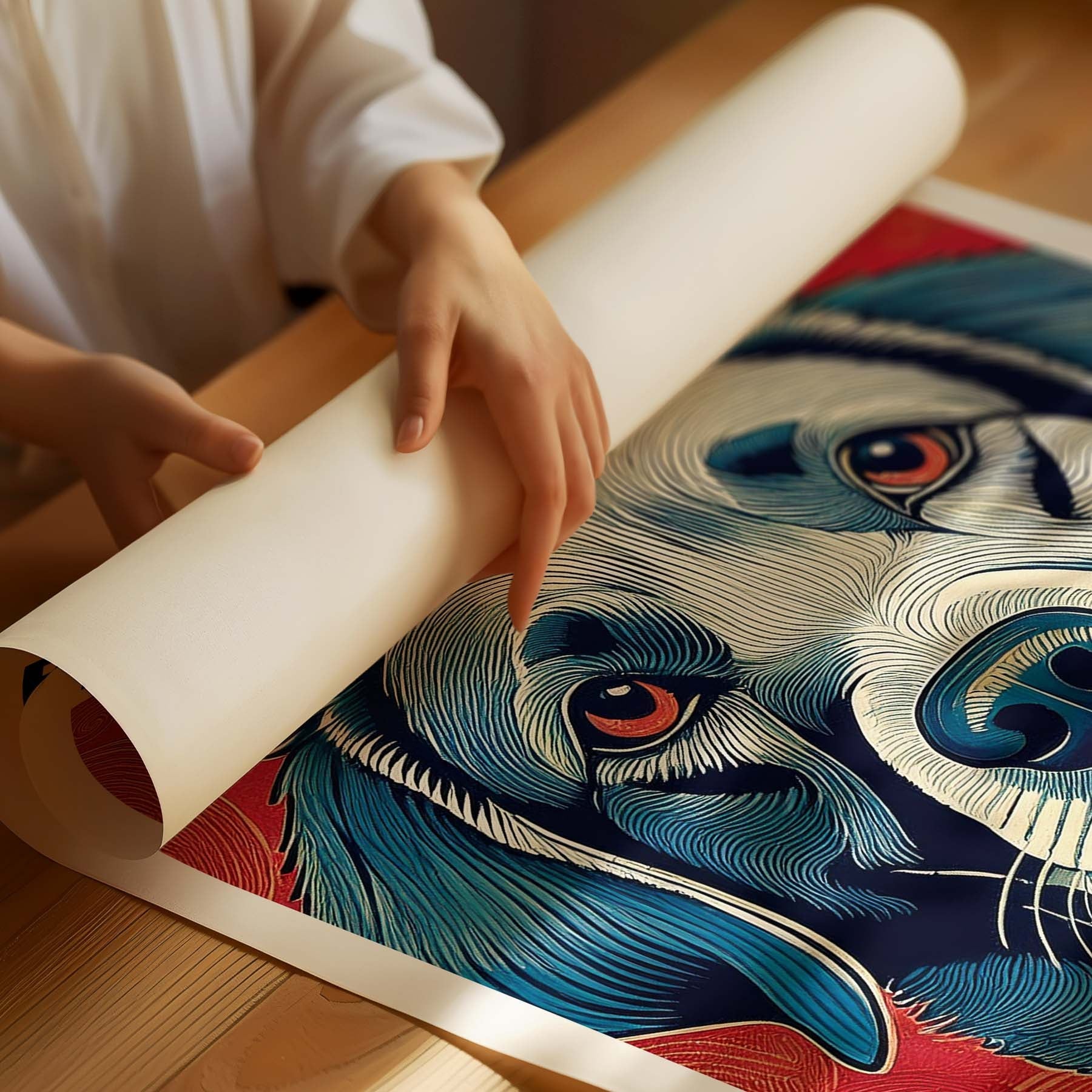 Labrador Retriever Hokusai Japanese Inspired Dog Series with Text image 1