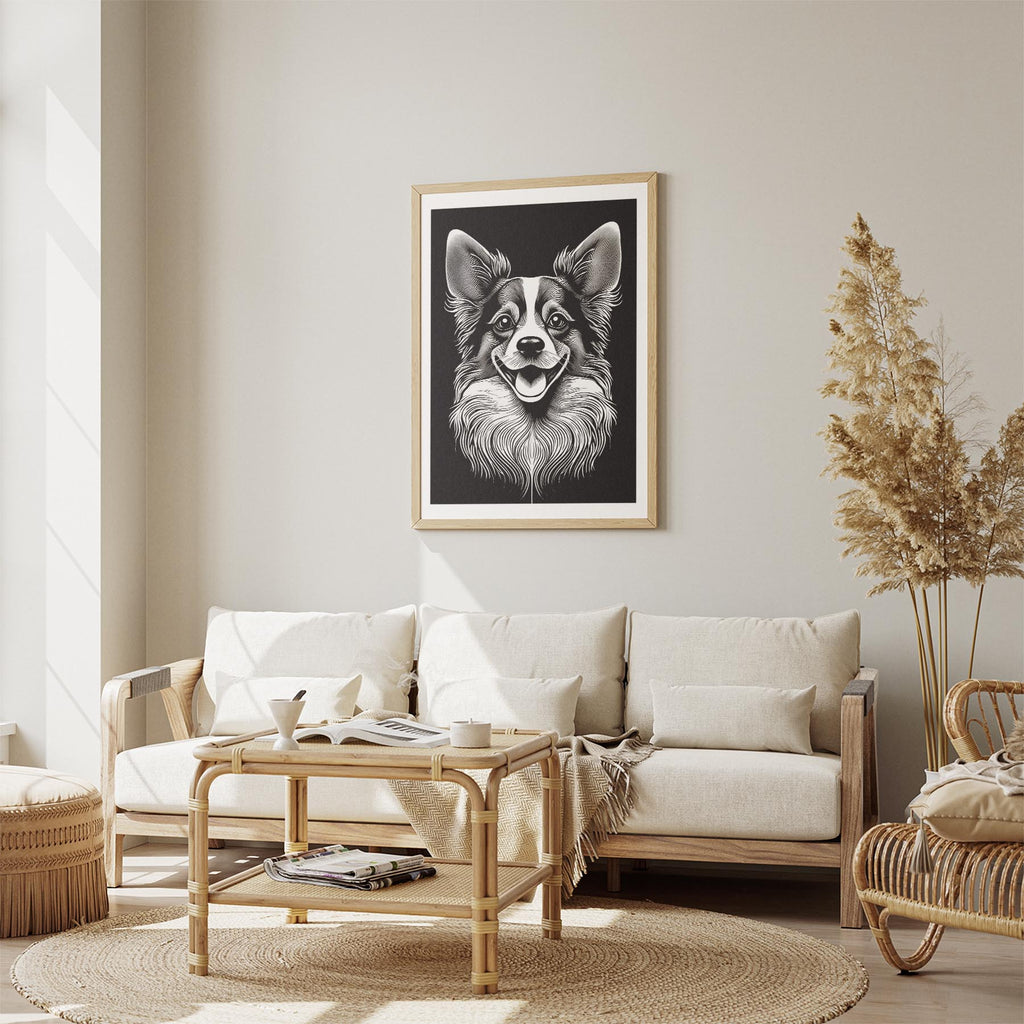 Papillon Line Dog Series in Black and White image 2