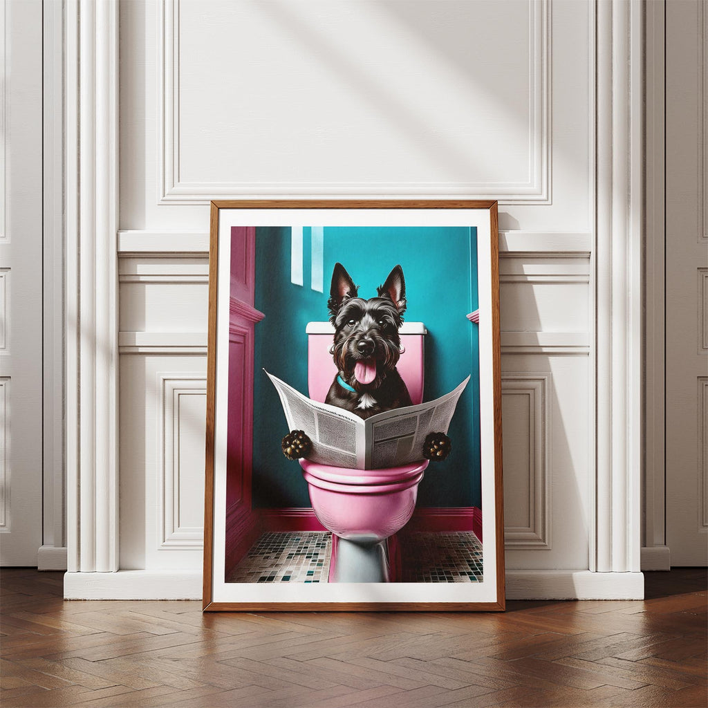 Scottish Terrier Toilet Dogs PInk and Turquise image 4