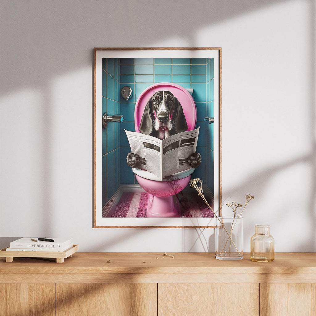 Bloodhound Toilet Dogs PInk and Turquise image 8