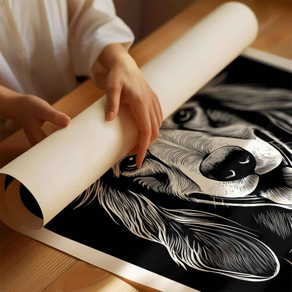 Afghan Line Dog Series in Black and White image 1