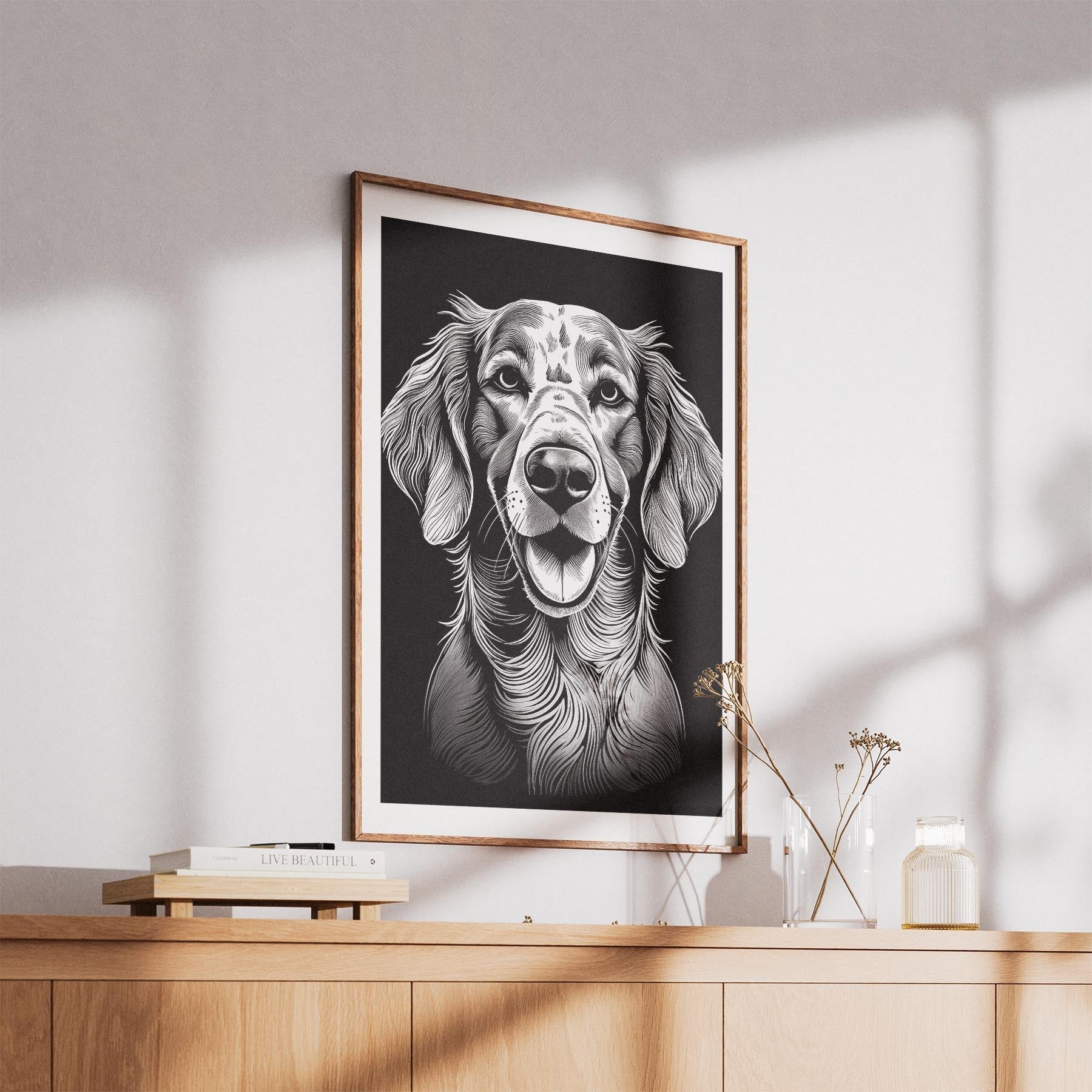 English Setter Line Dog Series in Black and White image 5