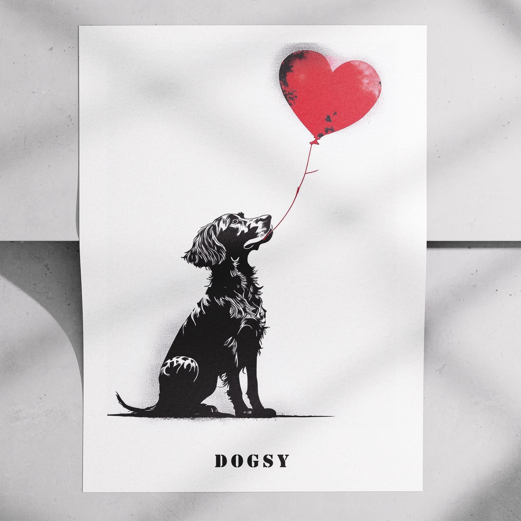 English Setter DOGSY Series inspired by the Art of Banksy with text Dogsy image 7