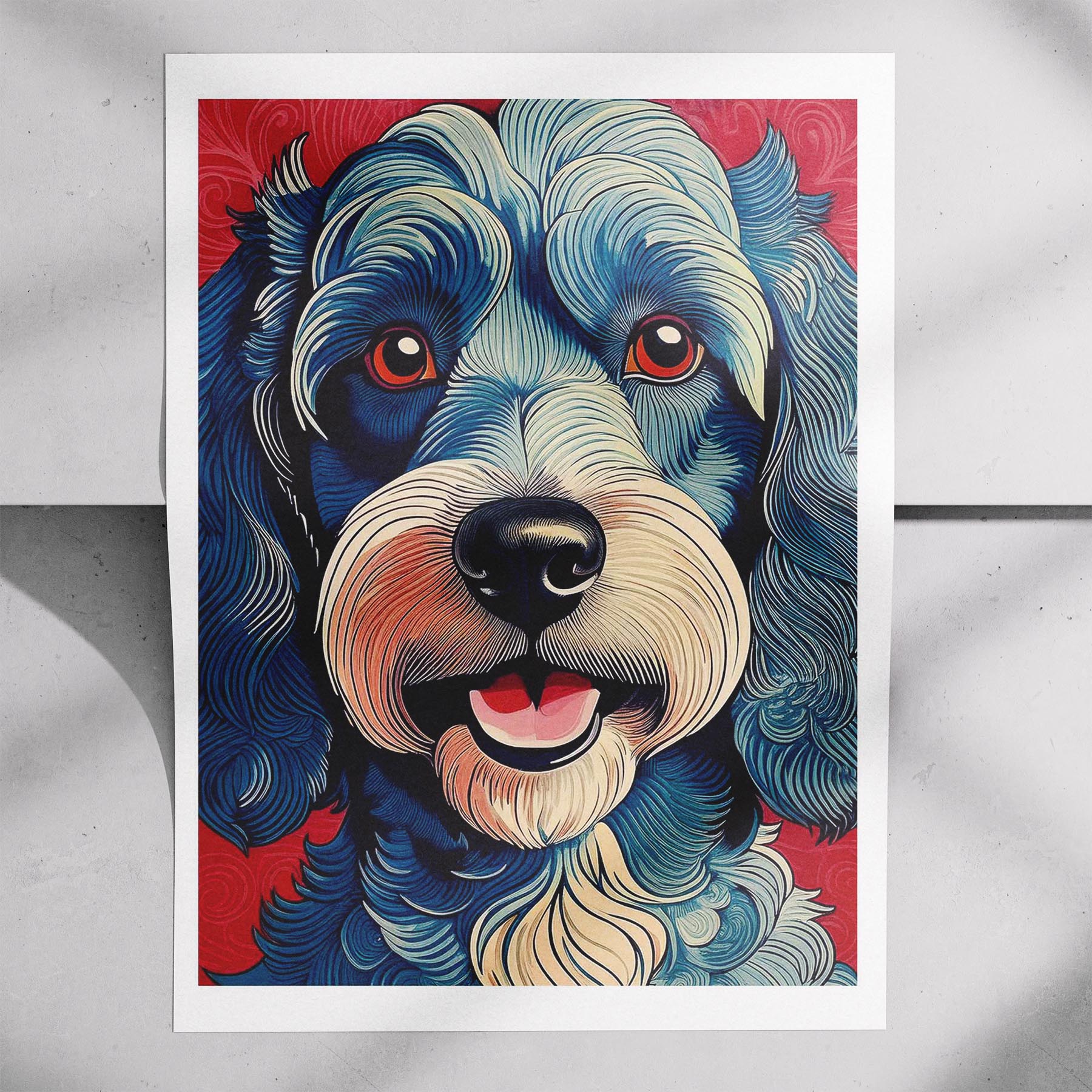 Cavoodle Hokusai Japanese Inspired Dog Series 3 image 7