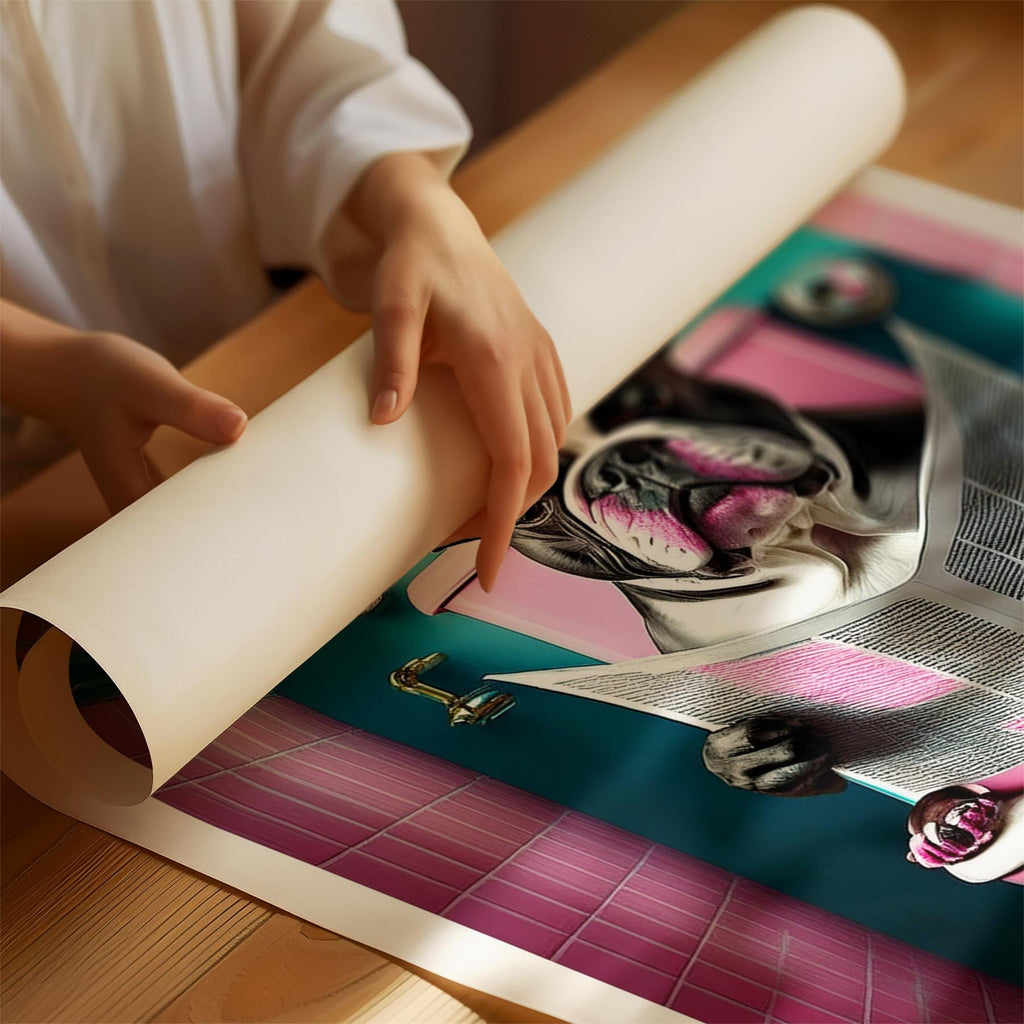 Bulldog Toilet Dogs PInk and Turquise image 2