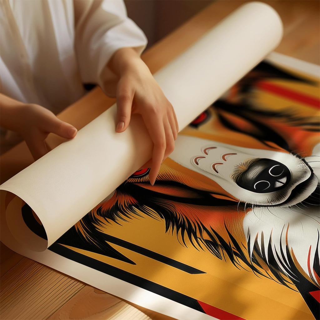 Borzoi Geometric Orange Series image 1