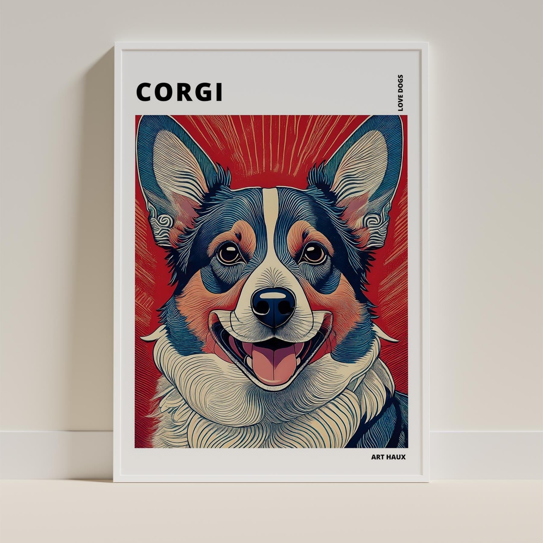 Corgi Hokusai Japanese Inspired Dog Series with Text image 8