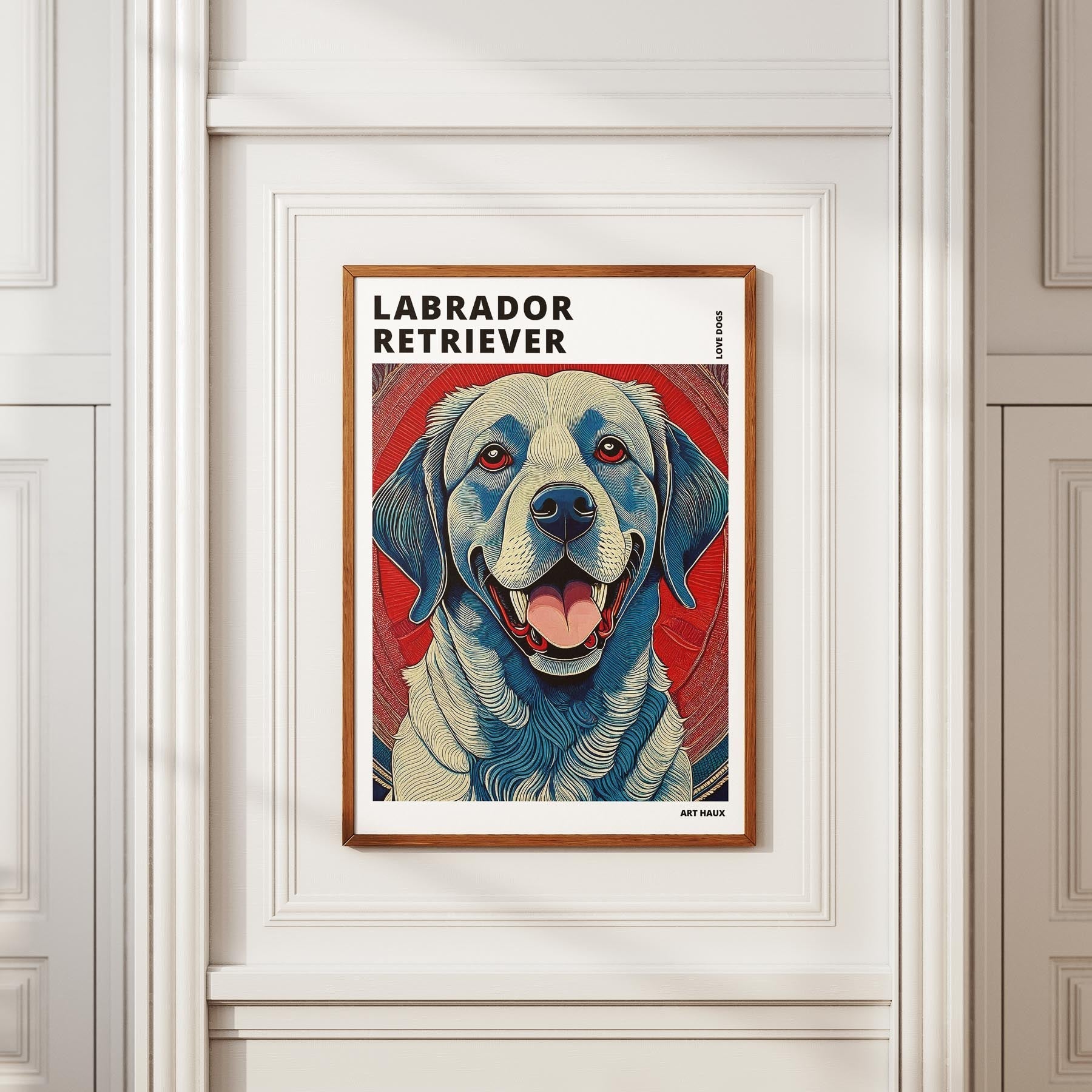 Labrador Retriever Hokusai Japanese Inspired Dog Series with Text image 3
