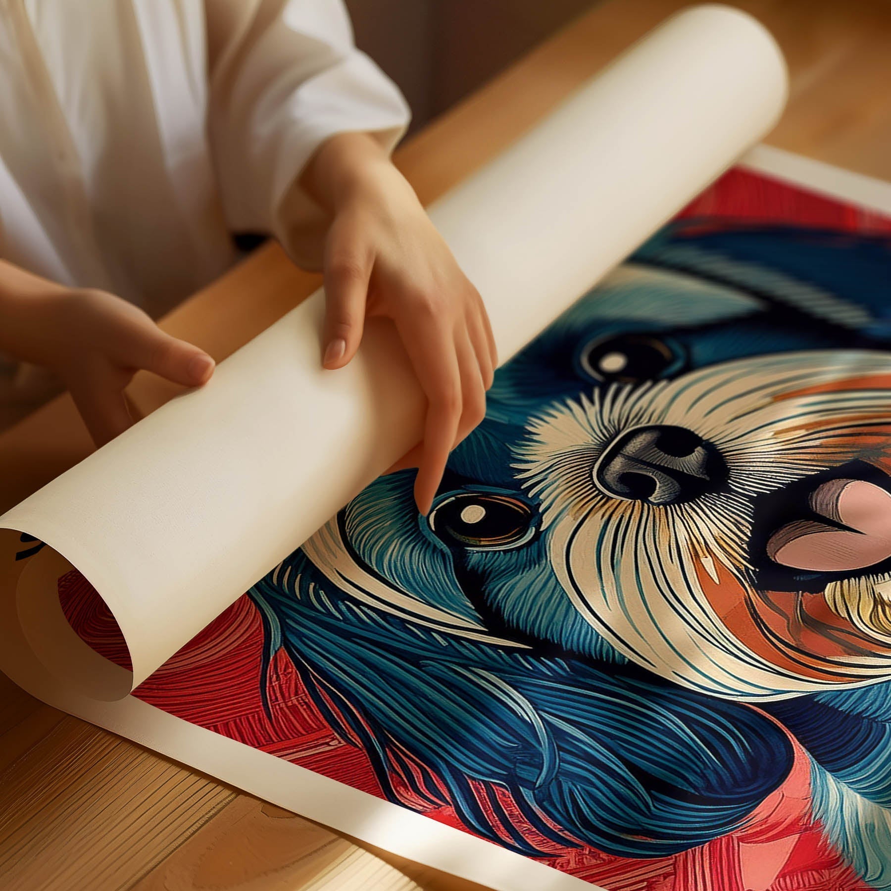 Shih Tzu Hokusai Japanese Inspired Dog Series with Text image 1