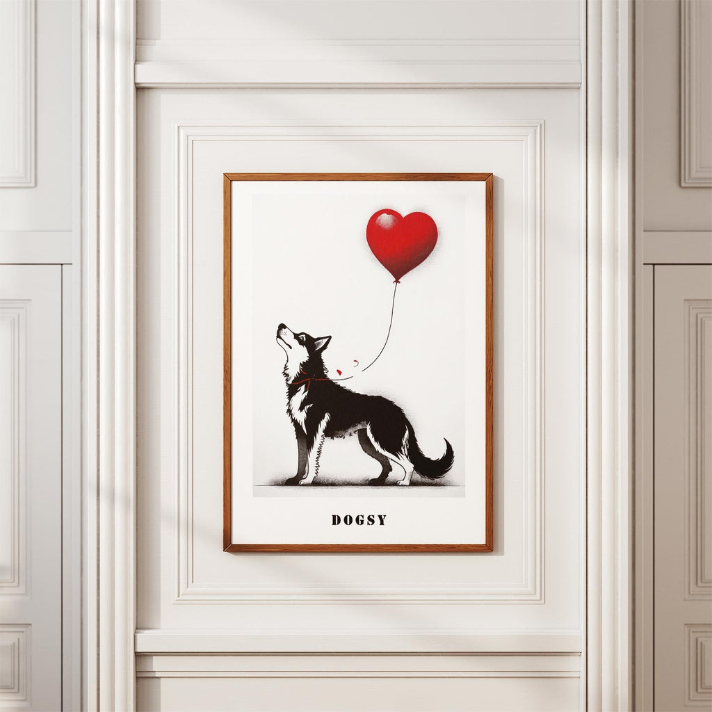 Siberian Husky DOGSY Series inspired by the Art of Banksy with text Dogsy image 3