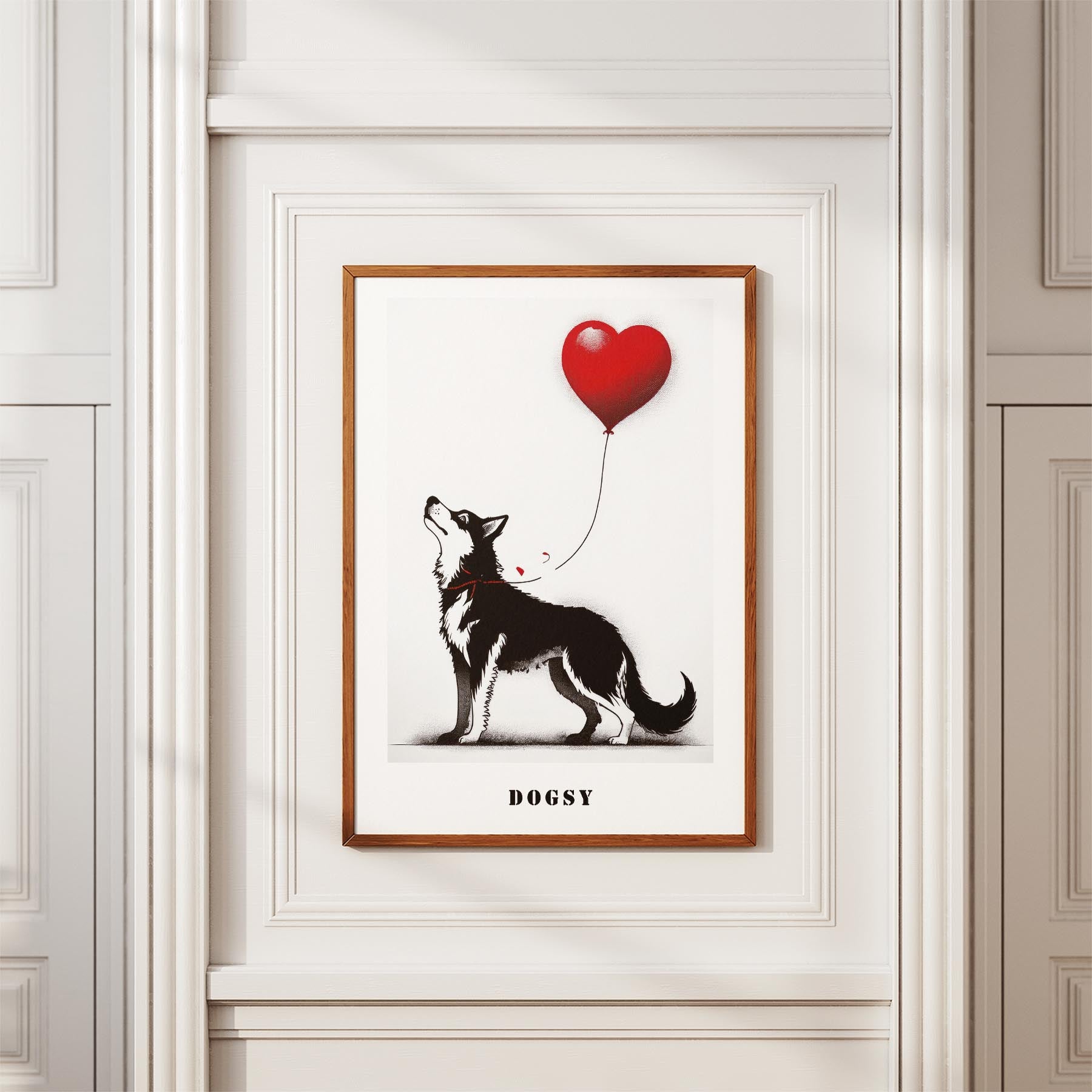Siberian Husky DOGSY Series inspired by the Art of Banksy with text Dogsy image 3
