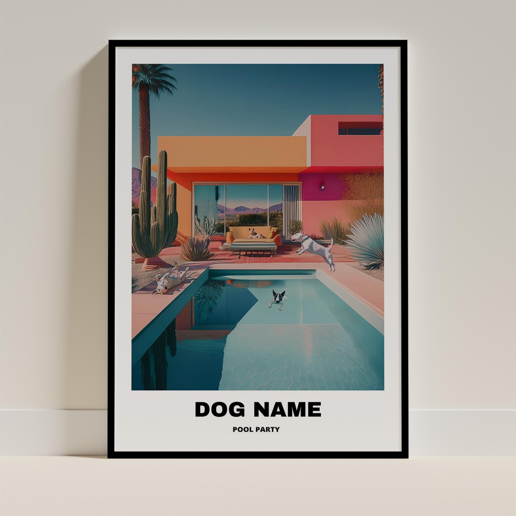 Bull Terrier Custom Pool Party WITH TEXT image 0