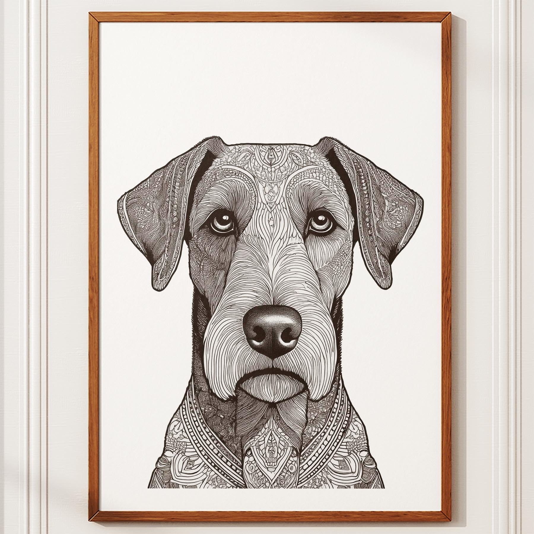 Airedale Mandala Black and White Dog Series image 10