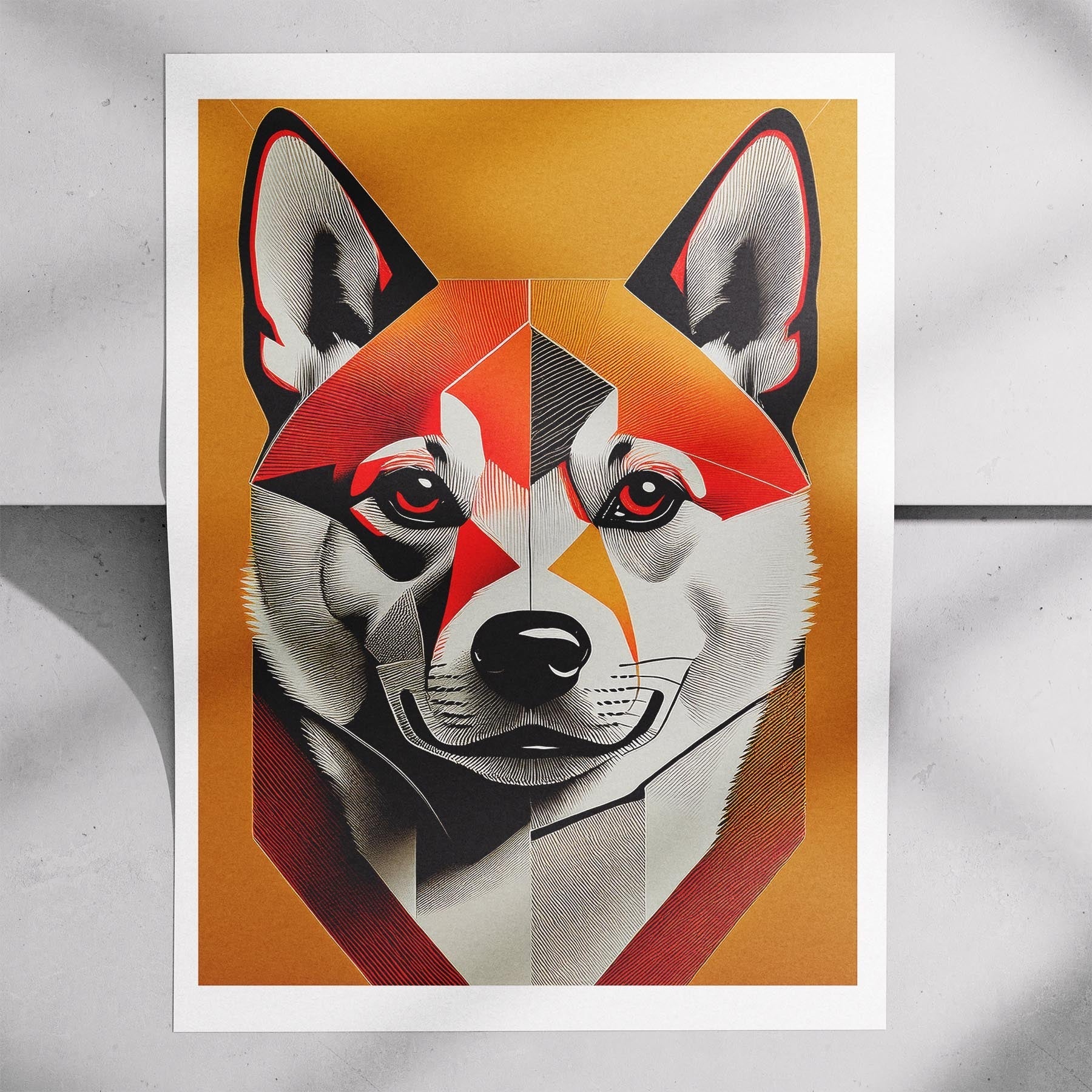 Shiba Geometric Orange Series image 7