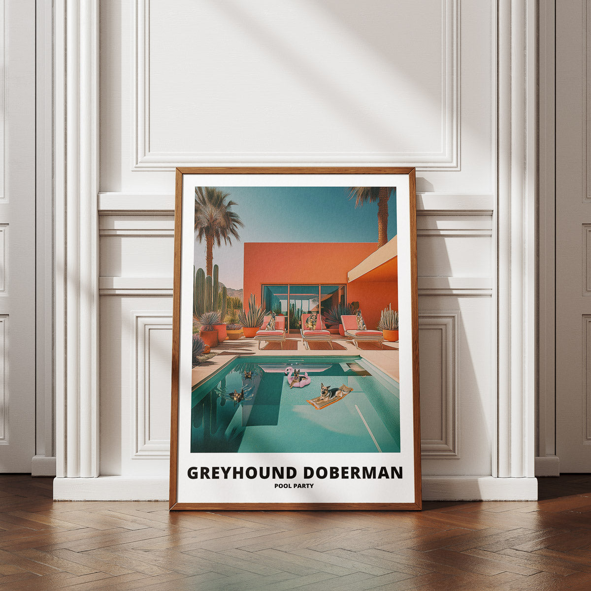 Greyhound Doberman Pool Party image 4