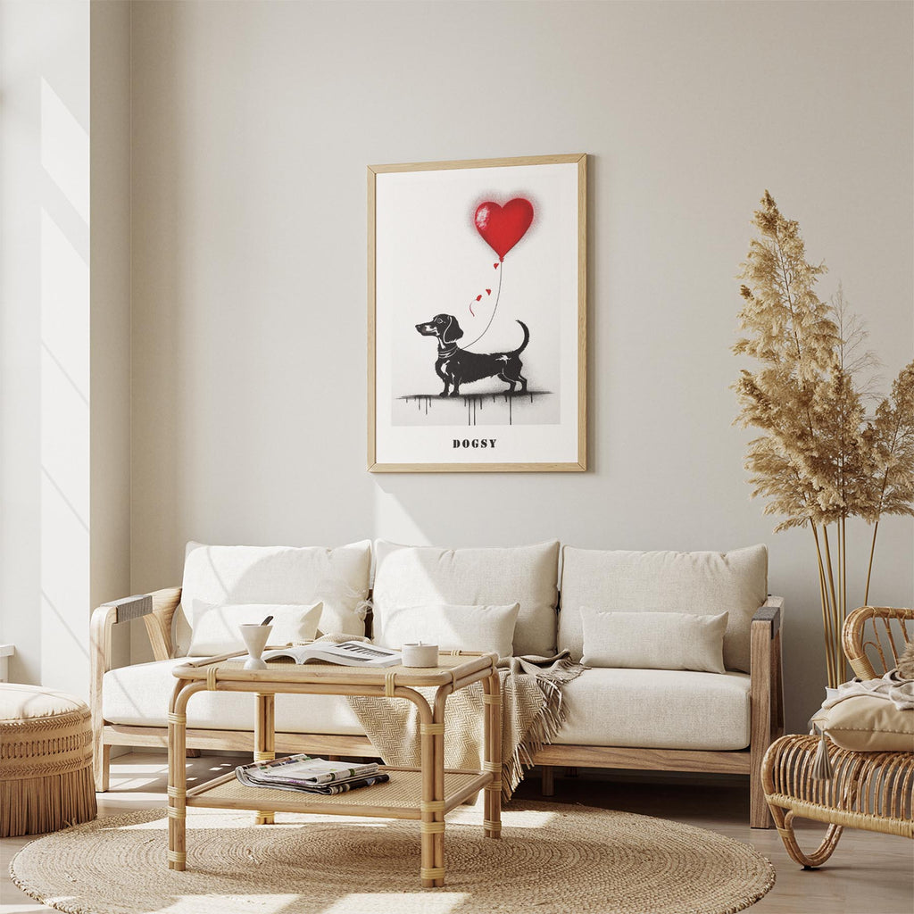 Dachshund DOGSY Series inspired by the Art of Banksy with text Dogsy image 2
