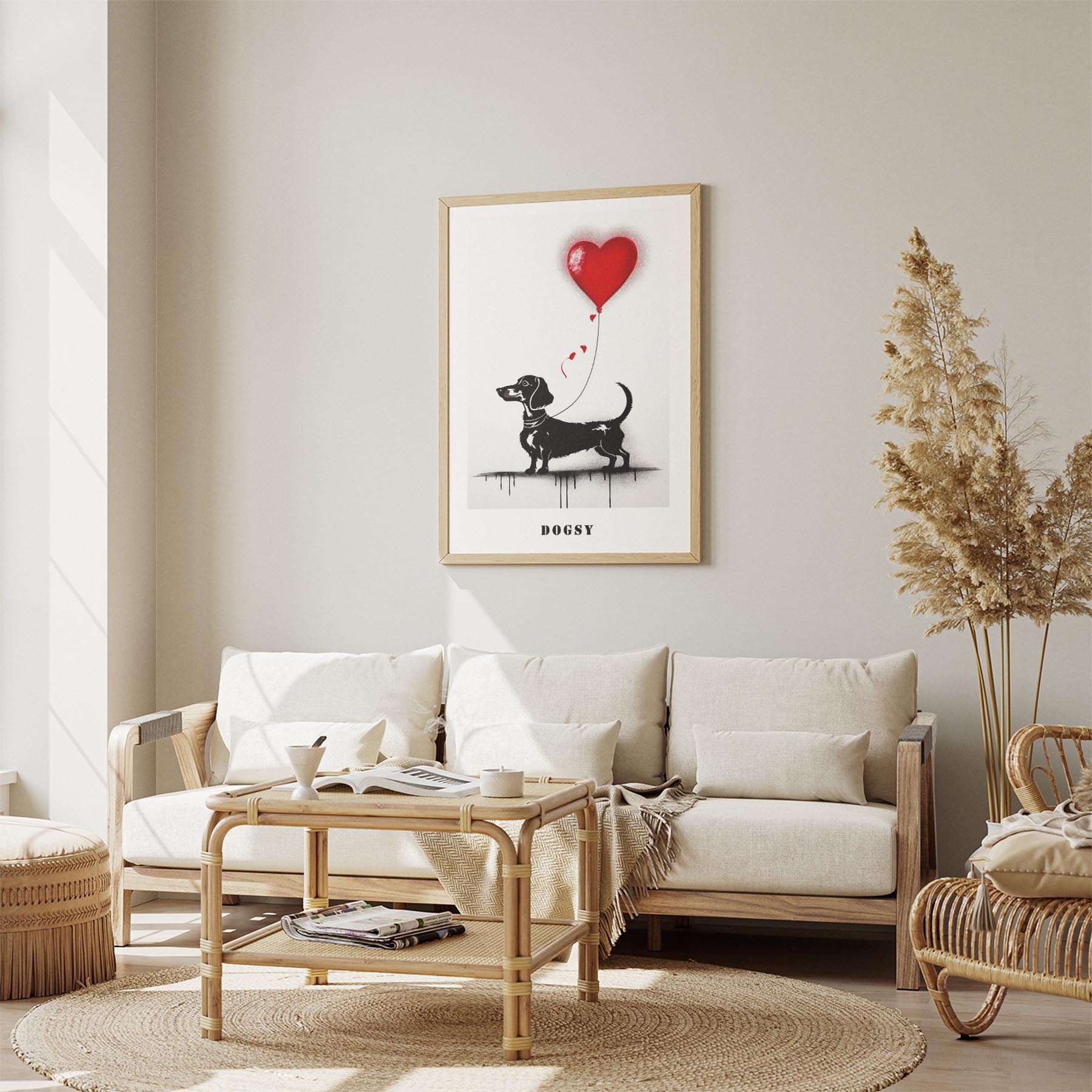 Dachshund DOGSY Series inspired by the Art of Banksy with text Dogsy image 2