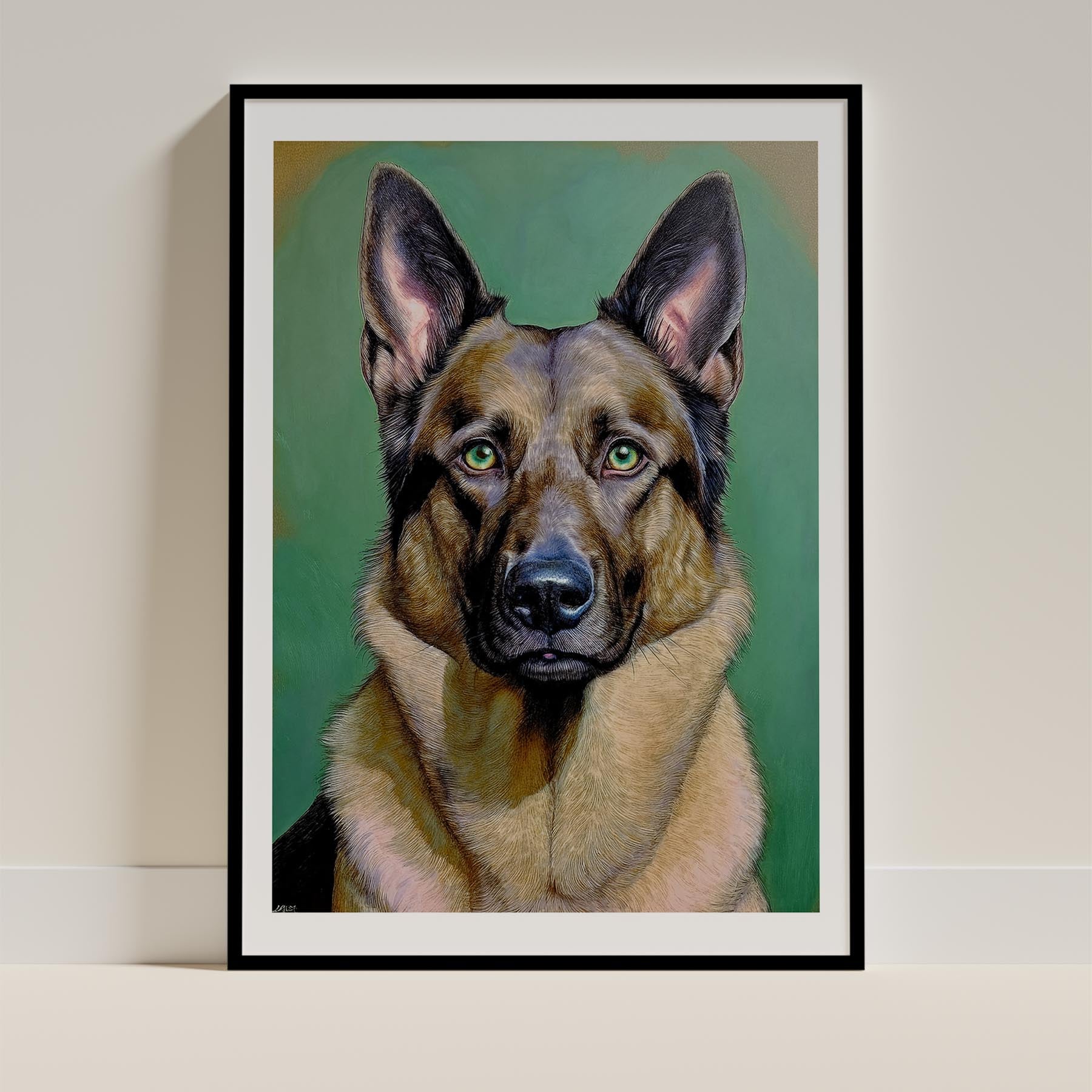 German Shepherd Green Painted Series image 0