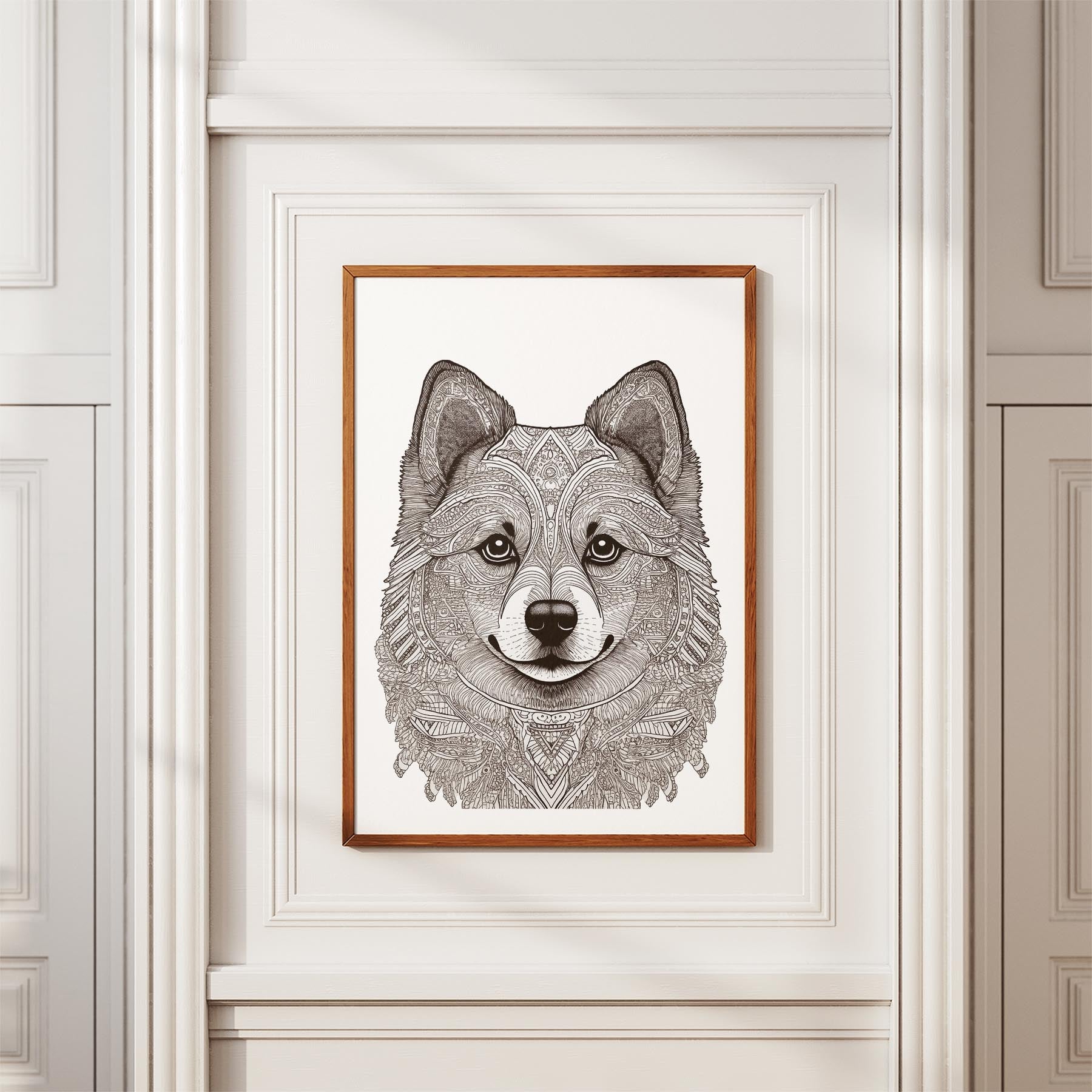 Pomeranian Mandala Black and White Dog Series image 3