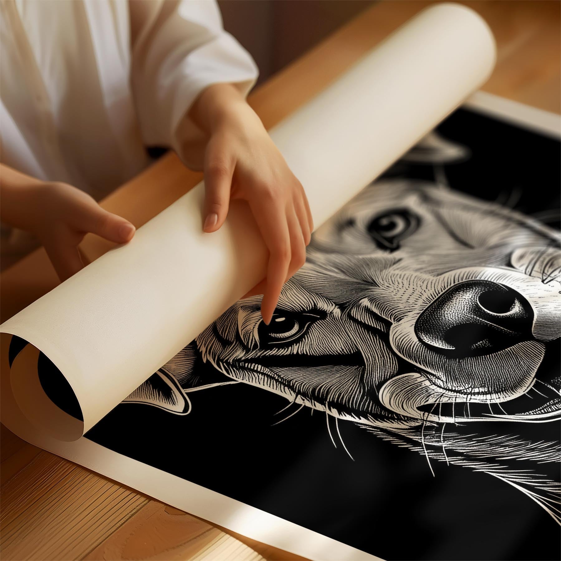 Rhoedesian Ridgeback Line Dog Series in Black and White image 1