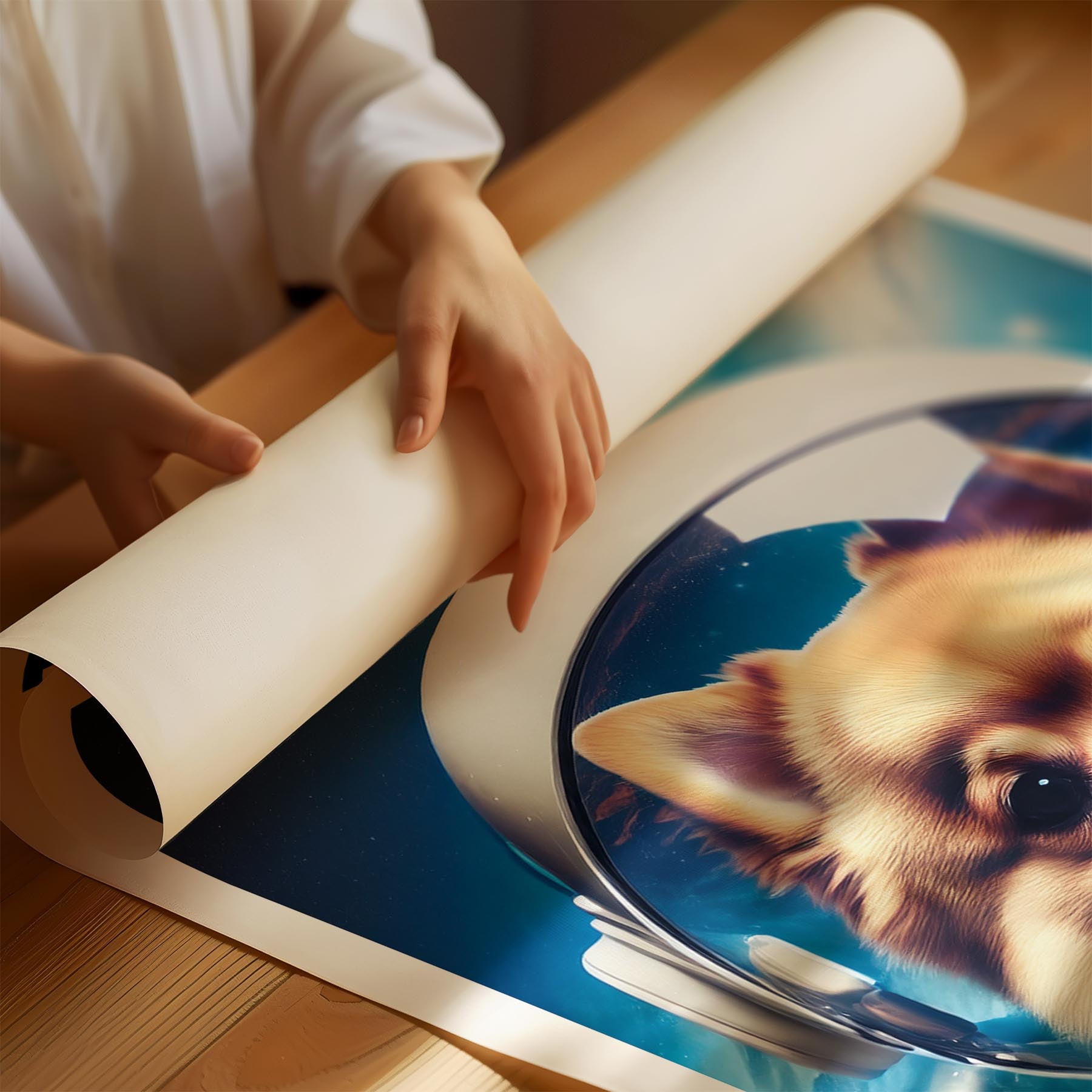 Pomeranian Astronaut Dog Series with Text Astro Dog image 1