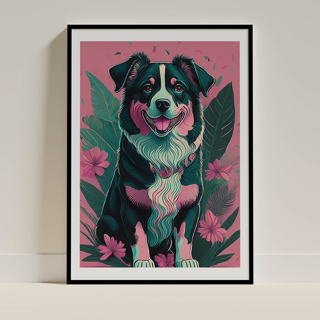 Australian Shepherd 1 Flowery Dog image 0