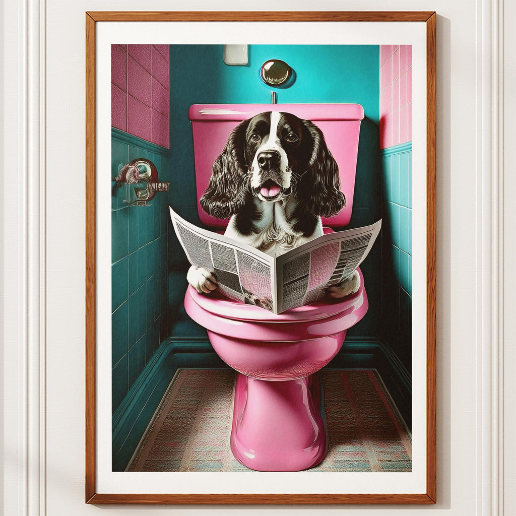 English Springer Spaniel Toilet Dogs PInk and Turquise image 10
