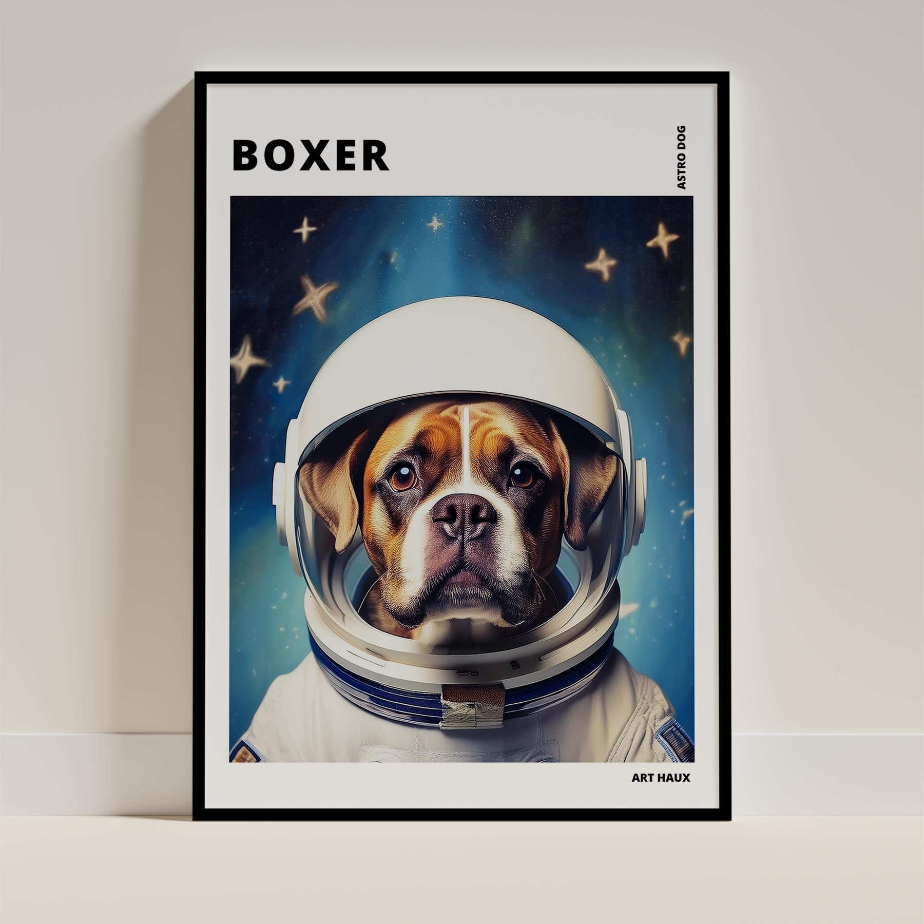 Boxer Astronaut Dog Series with Text Astro Dog image 0
