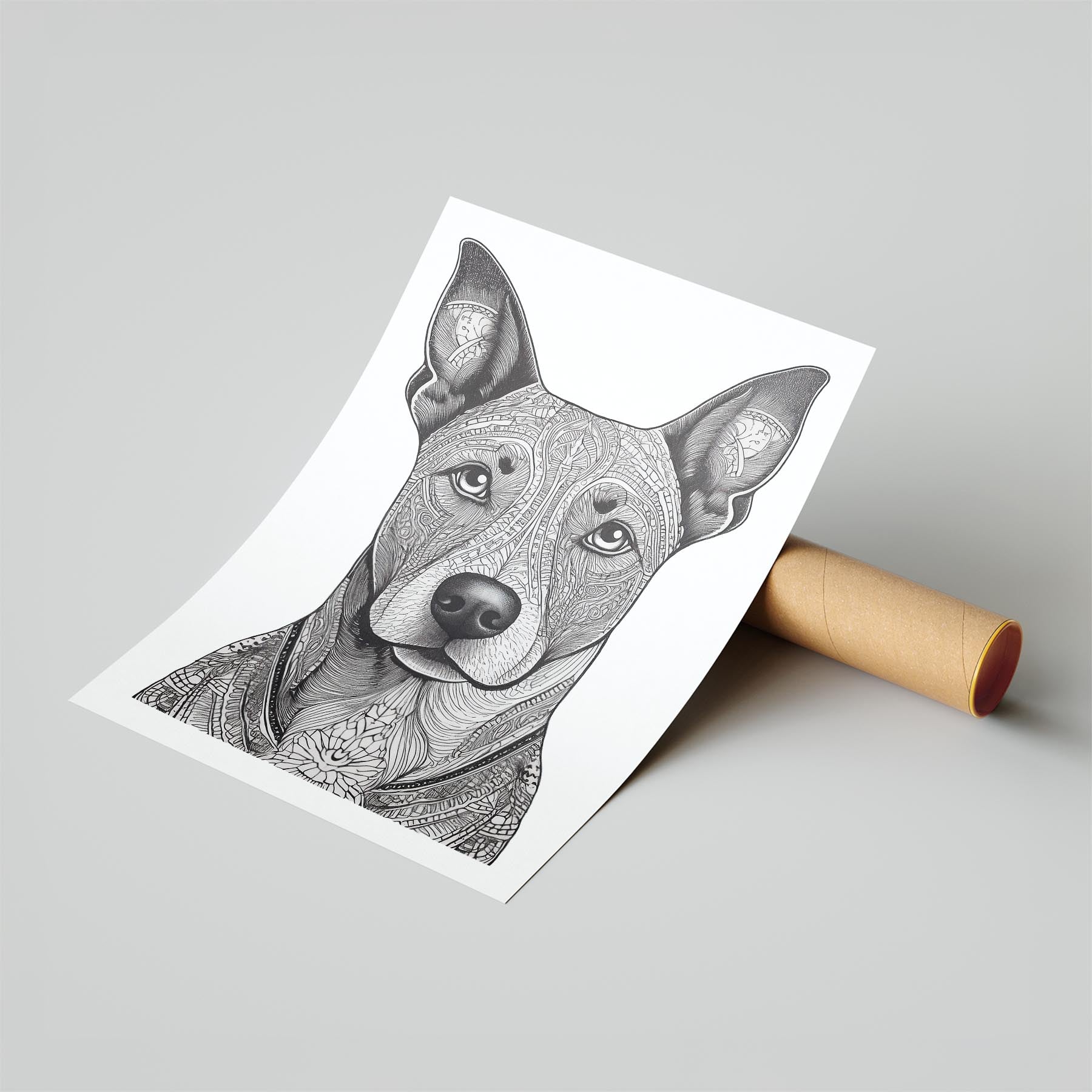 Cattle Dog Mandala Black and White Dog Series image 6