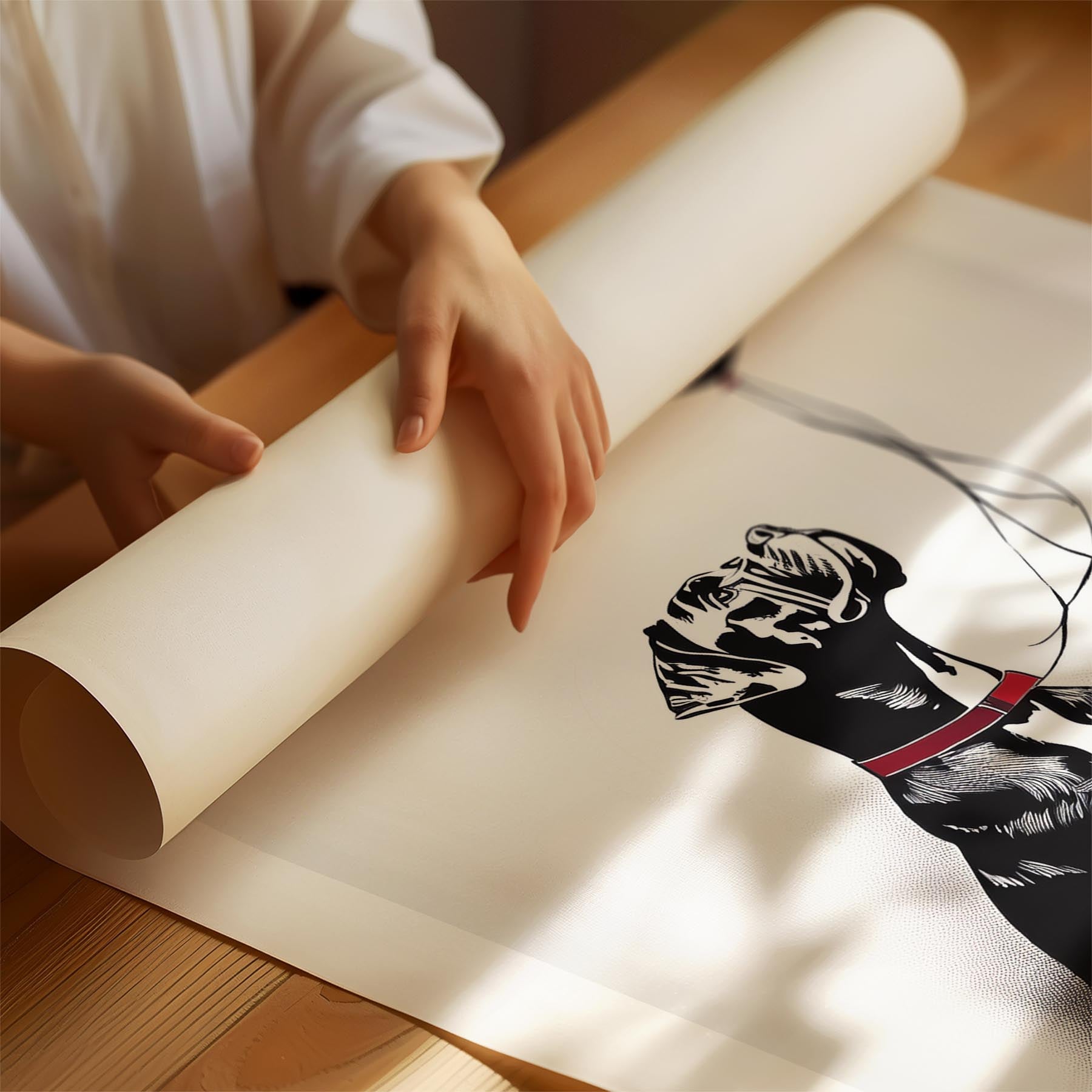 Boxer DOGSY Series inspired by the Art of Banksy with text Dogsy image 1