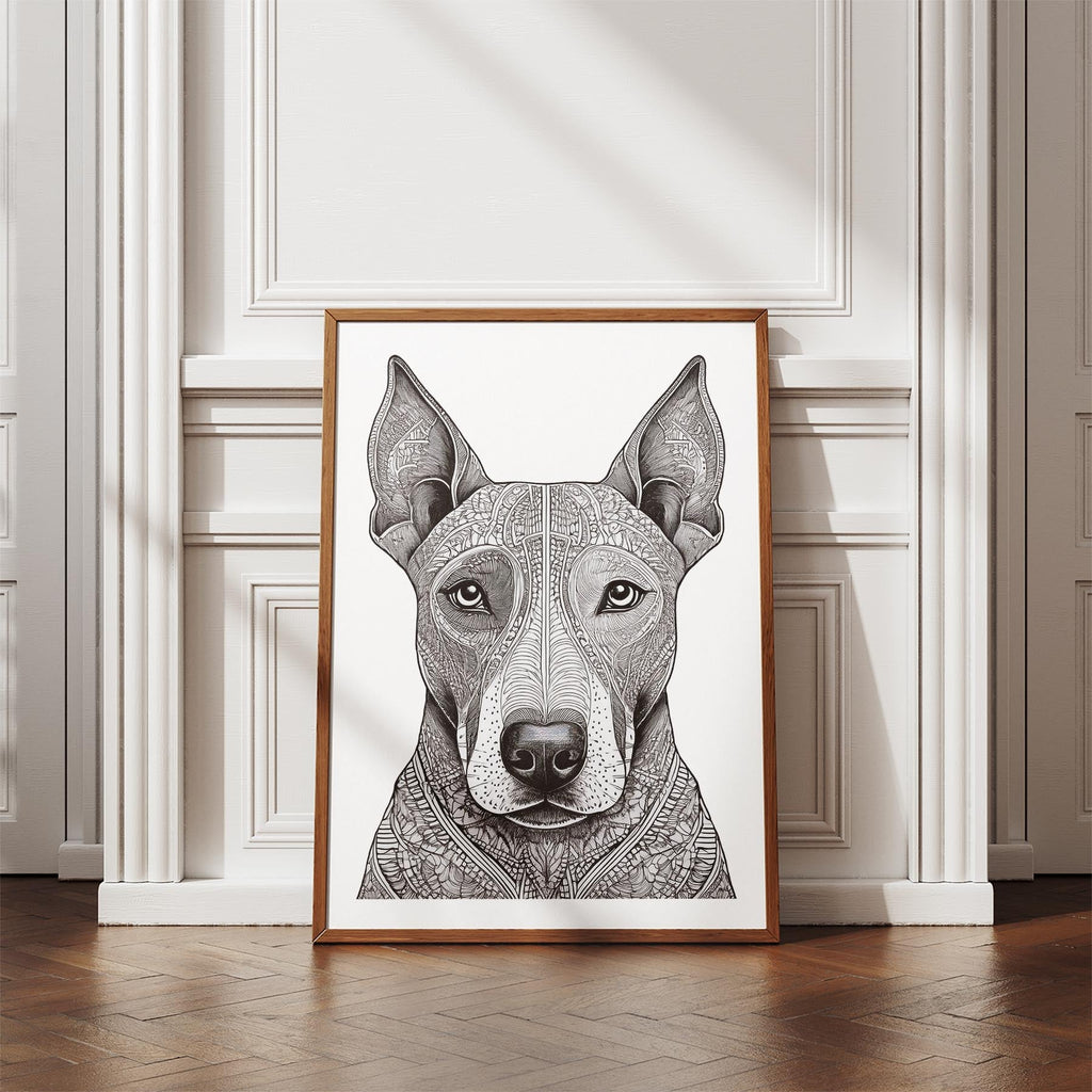 Bull Terrier Mandala Black and White Dog Series image 3