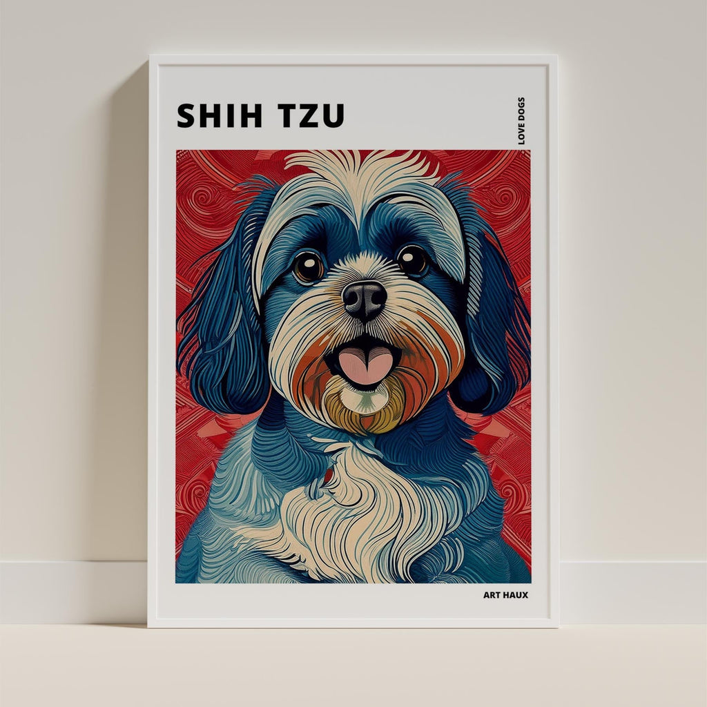 Shih Tzu Hokusai Japanese Inspired Dog Series with Text image 8