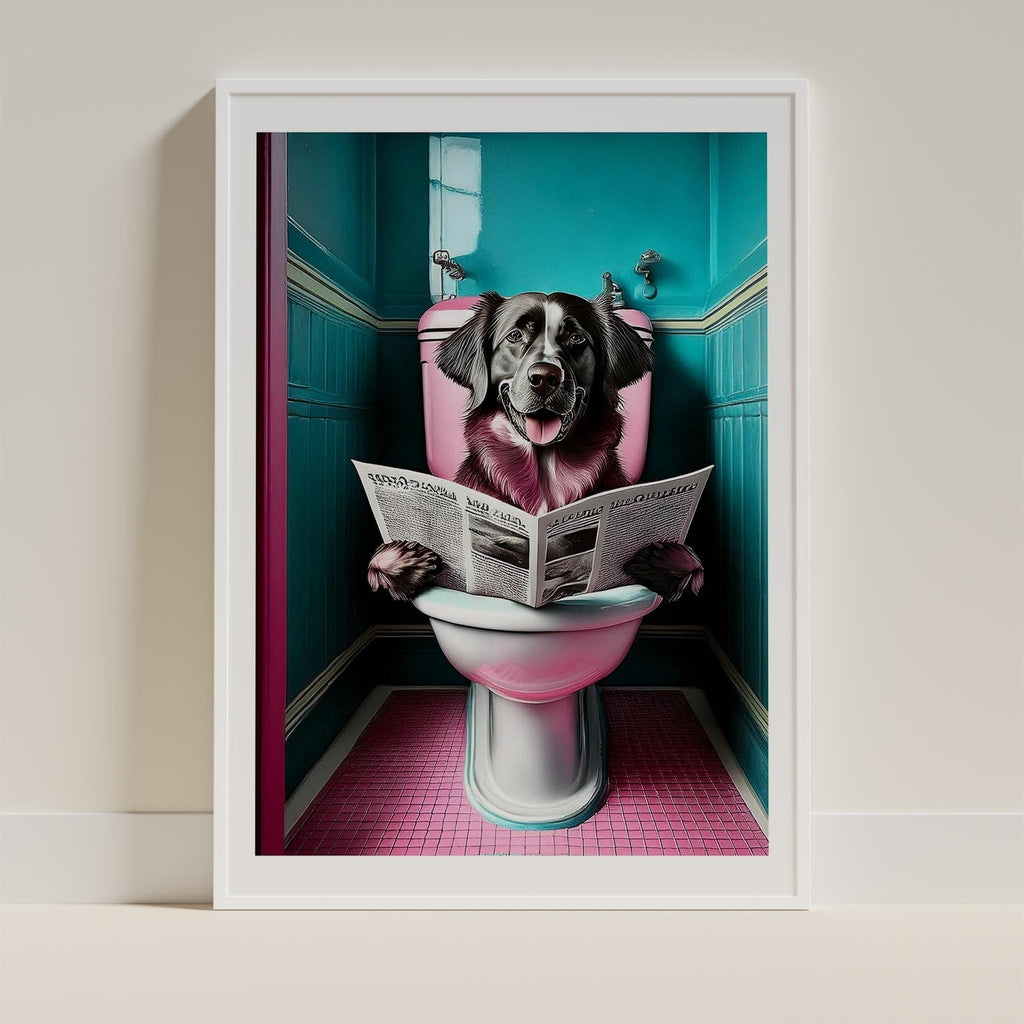 Golden Retriever Toilet Dogs PInk and Turquise image 9