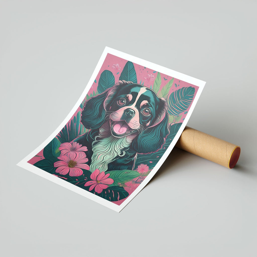King Charles Spaniel Flowery Dog image 7