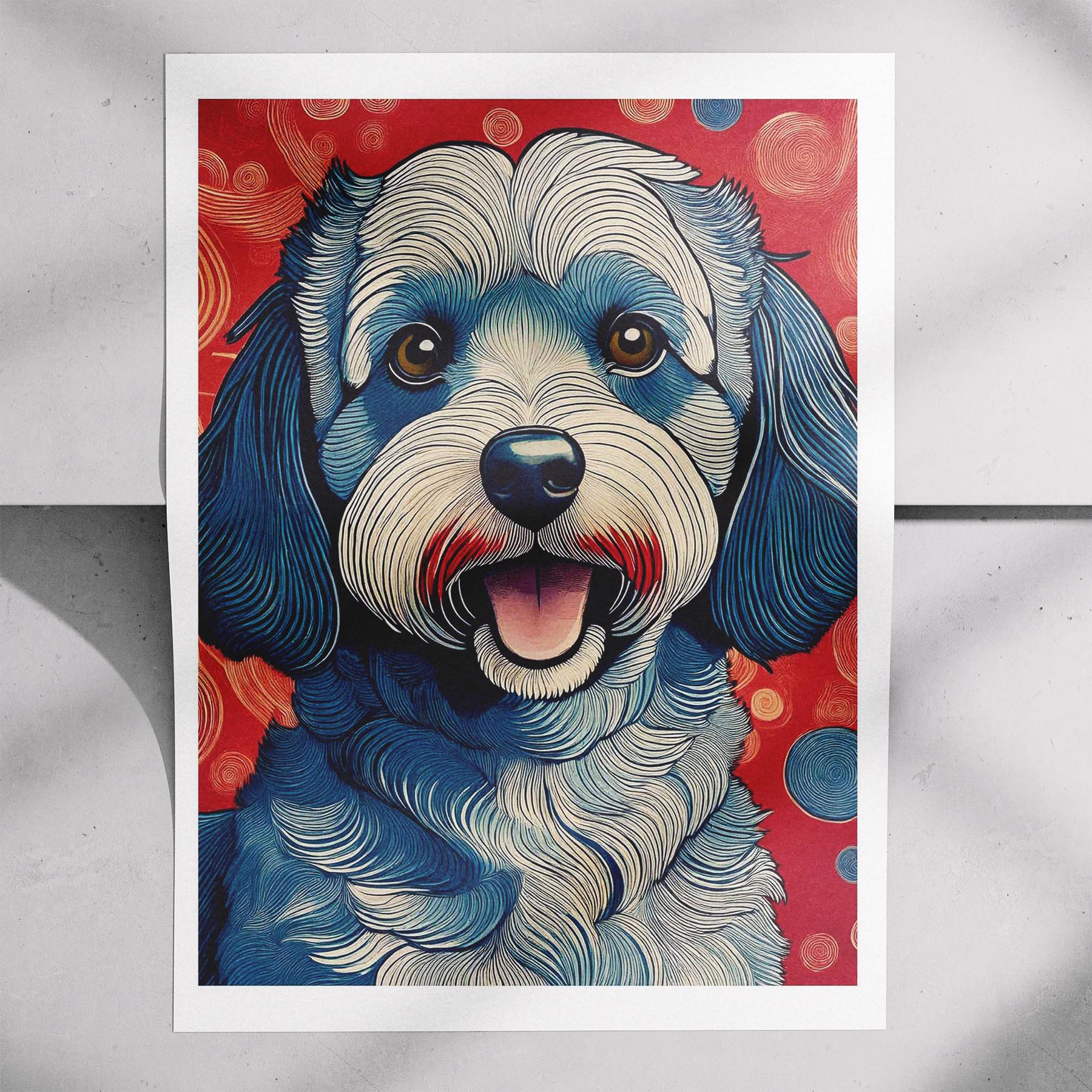 Groodle Hokusai Japanese Inspired Dog Series image 7