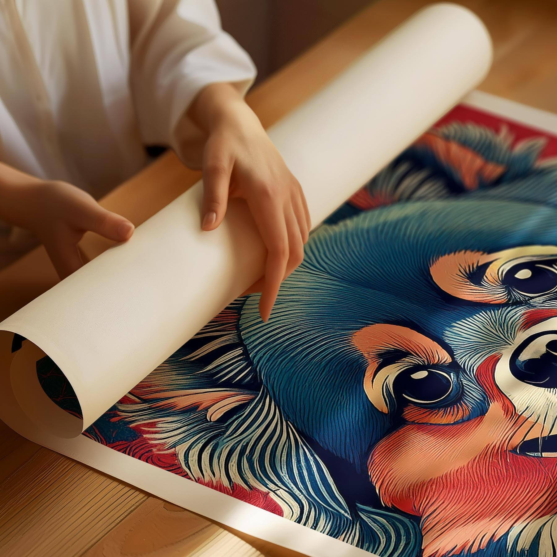 Pomeranian Hokusai Japanese Inspired Dog Series with Text image 1