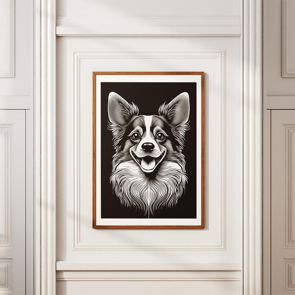 Papillon Line Dog Series in Black and White image 3