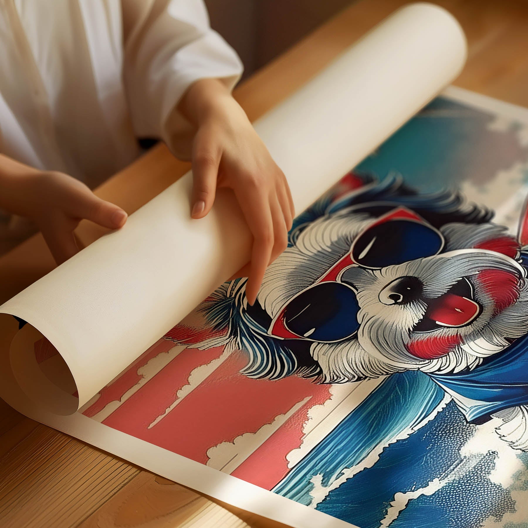 Yorkipoo Hokosai Surfer Dogs 1 image 3